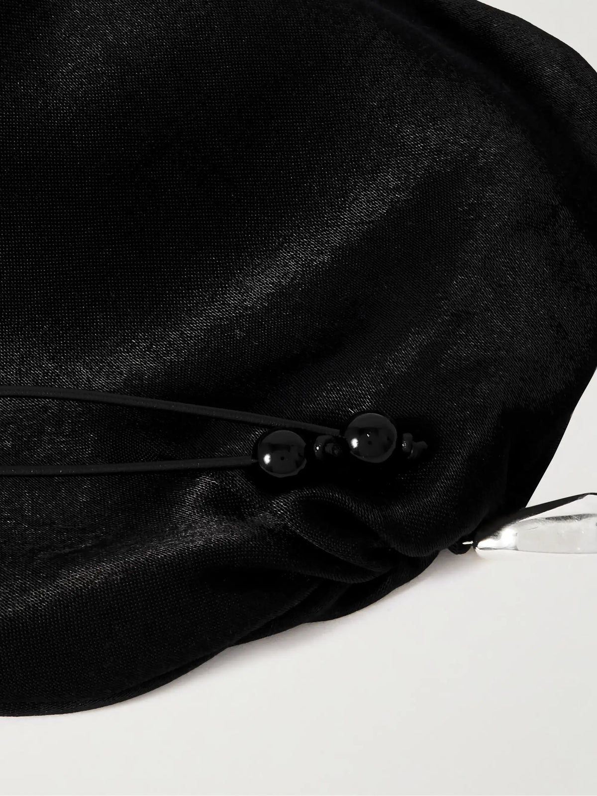 Teardrop Embellished Satin Pouch