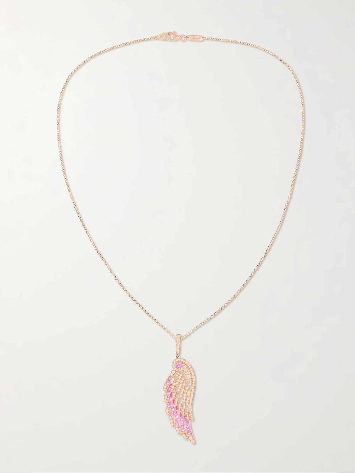 Wings Embrace 18-karat Rose Gold, Sapphire And Diamond Necklace