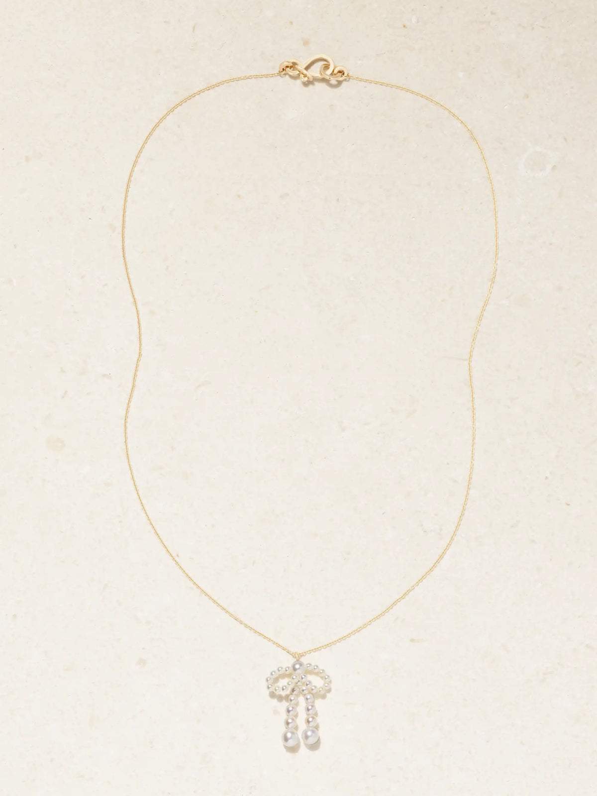 Bow Simple 14-karat Recycled Gold Necklace