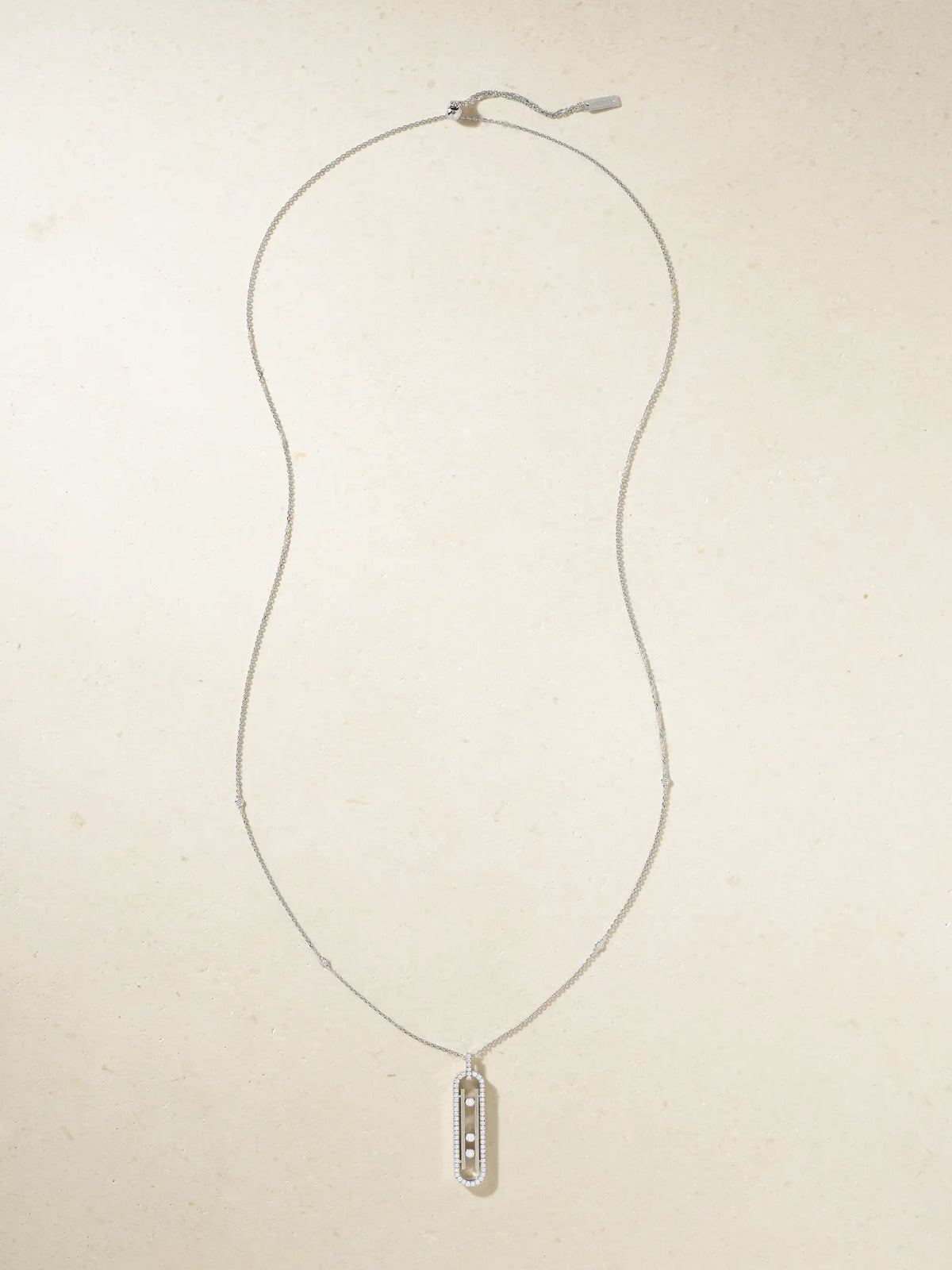 Move 10th 18-karat White Gold Diamond Necklace