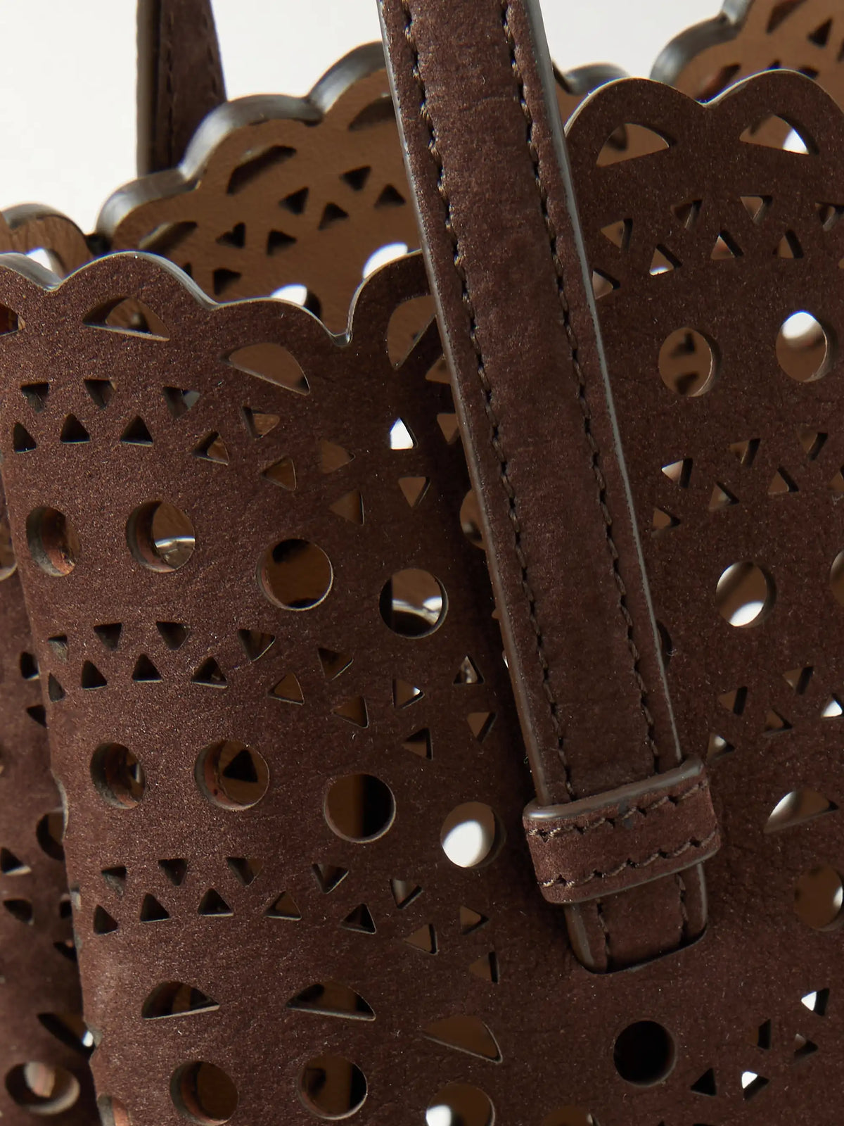 Mina Laser-cut Suede Tote