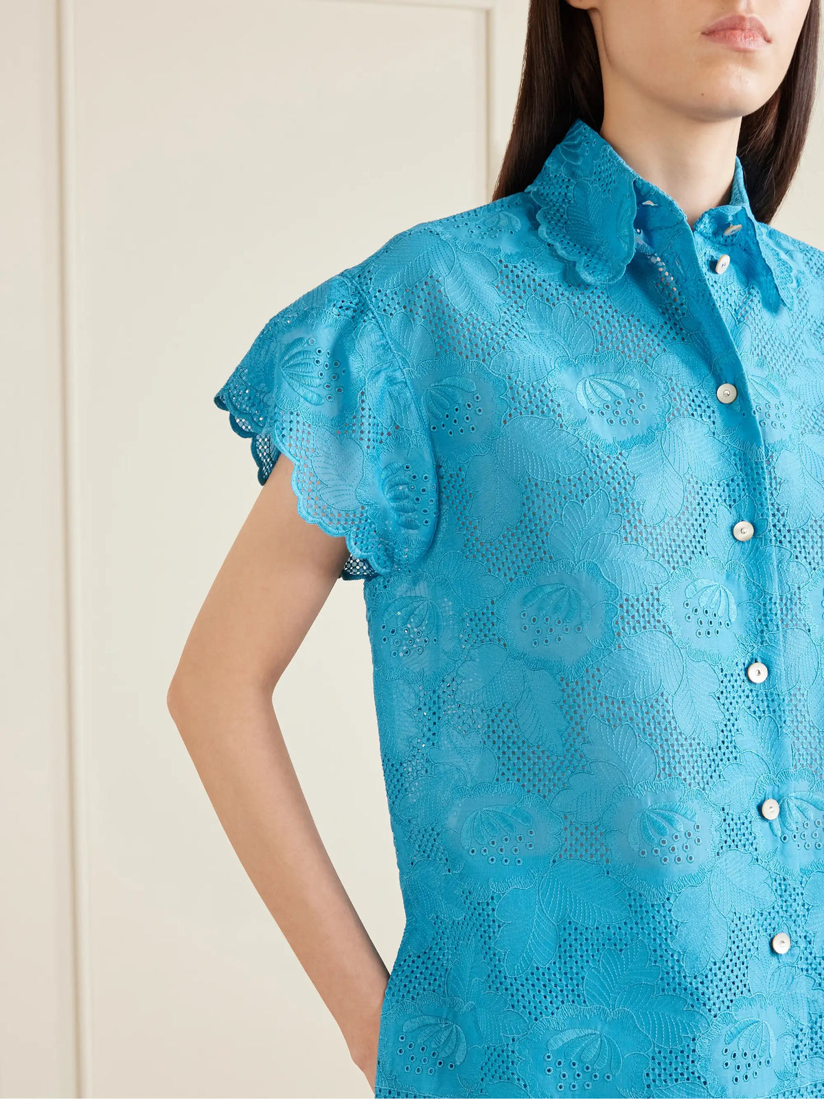 Valentino Garavani Broderie Anglaise Cotton Shirt