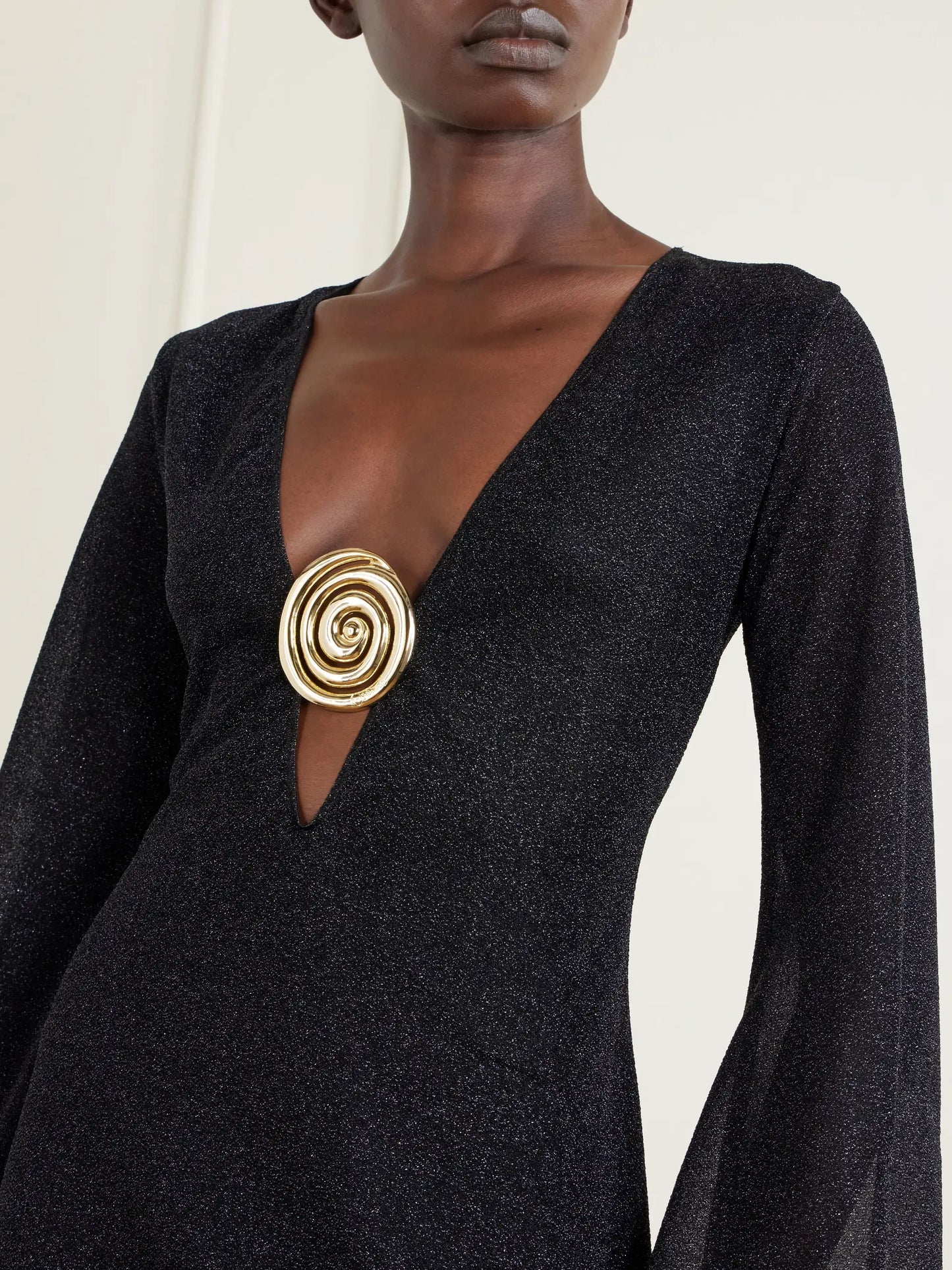 Lumiere Spiral Embellished Lurex Coverup