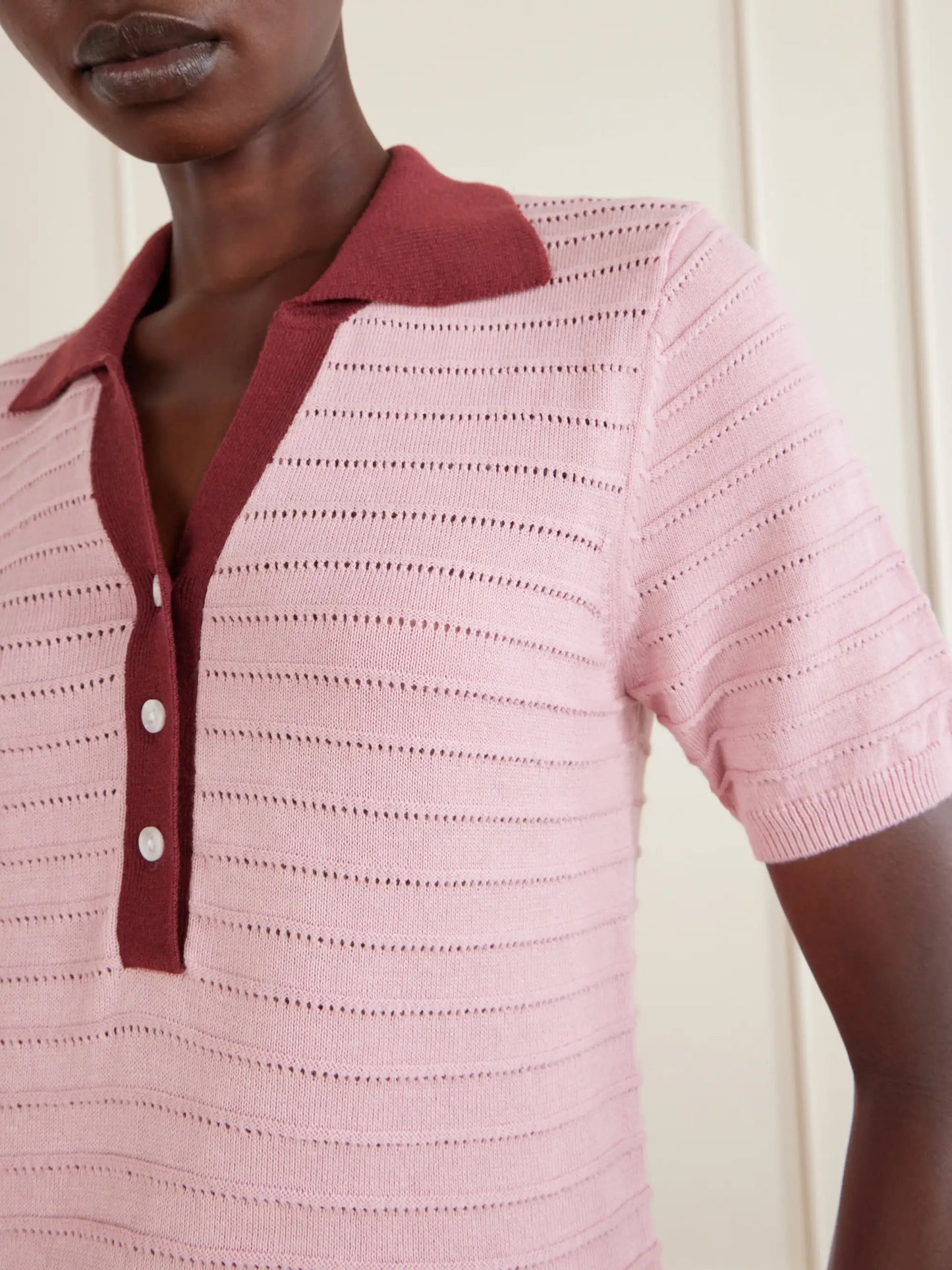 Wren Cotton-blend Knitted Polo Sweater