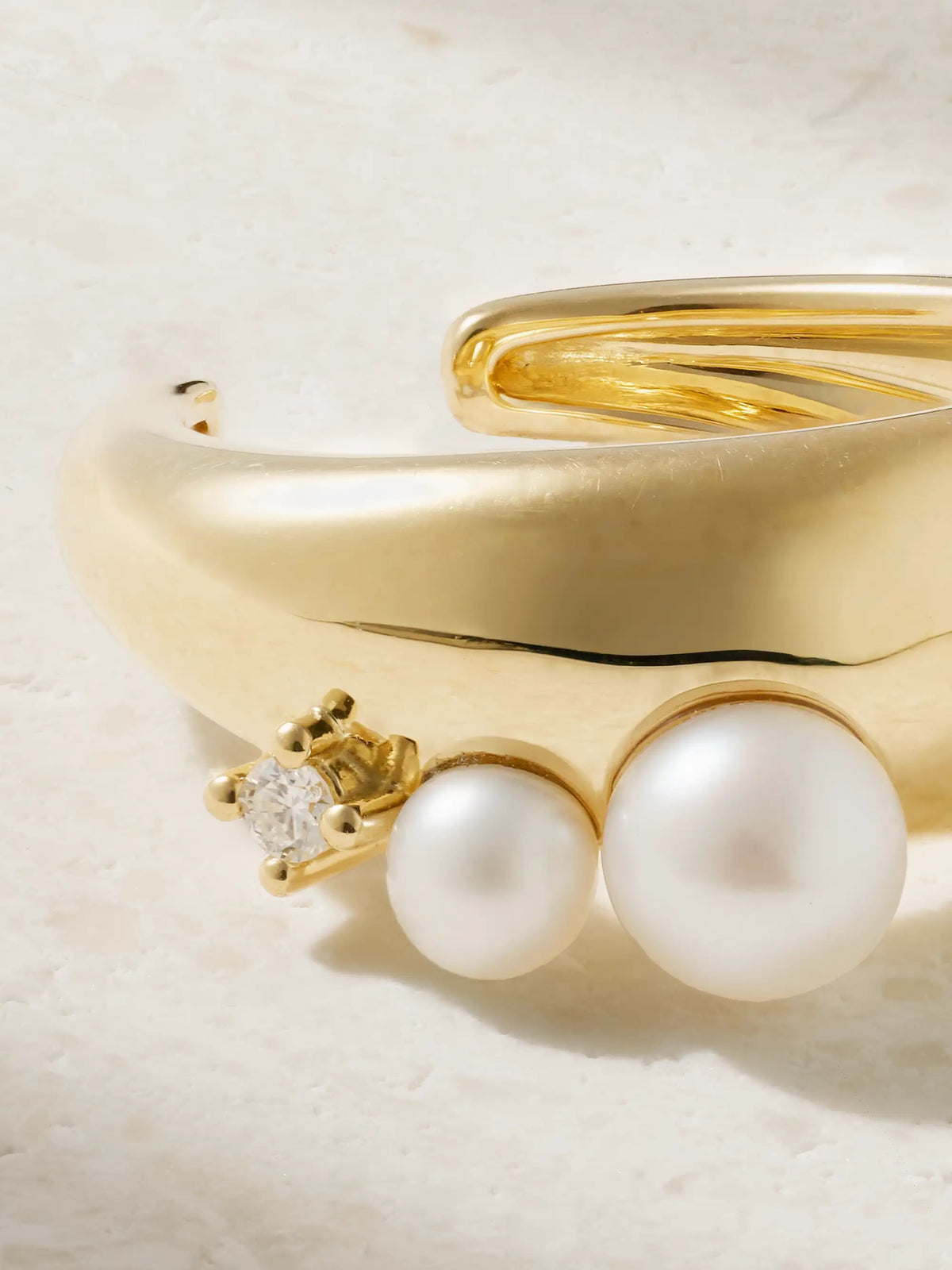 14-karat Gold, Pearl And Diamond Ear Cuff