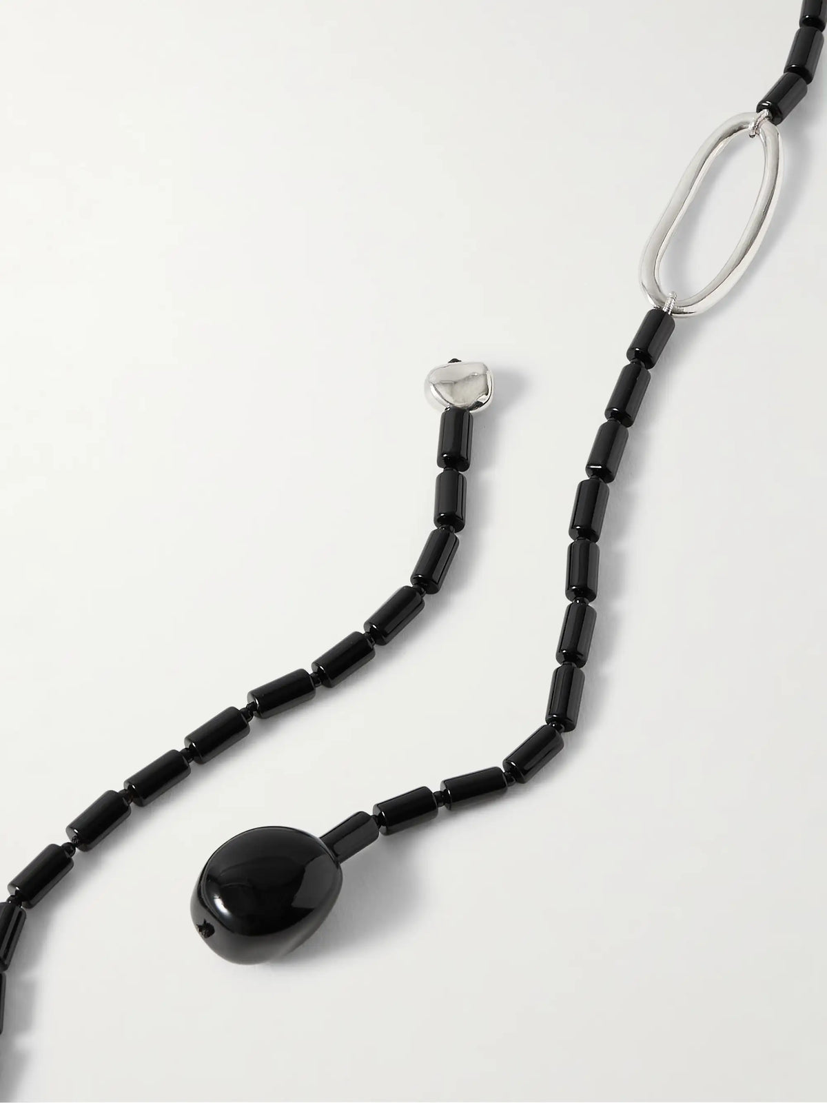 Annaya Sterling Silver Onyx Necklace