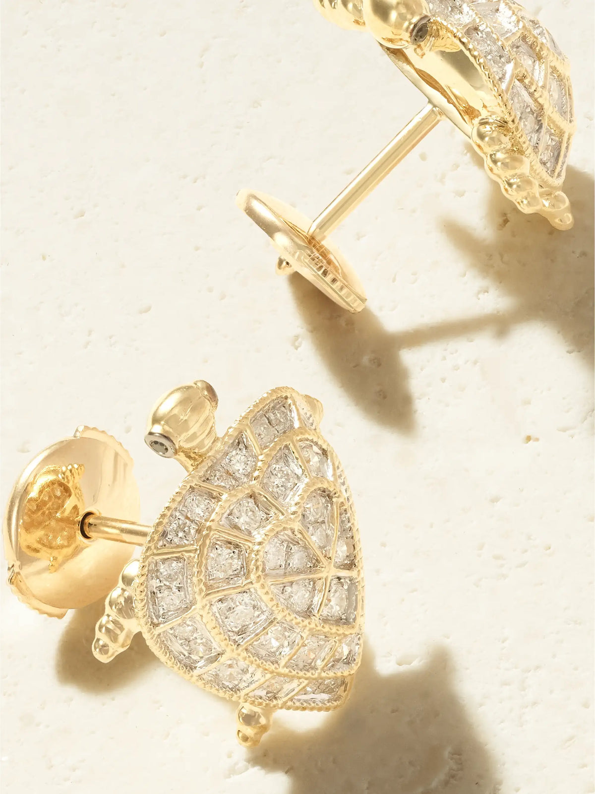Tortue Coeur 9-karat Gold Diamond Earrings