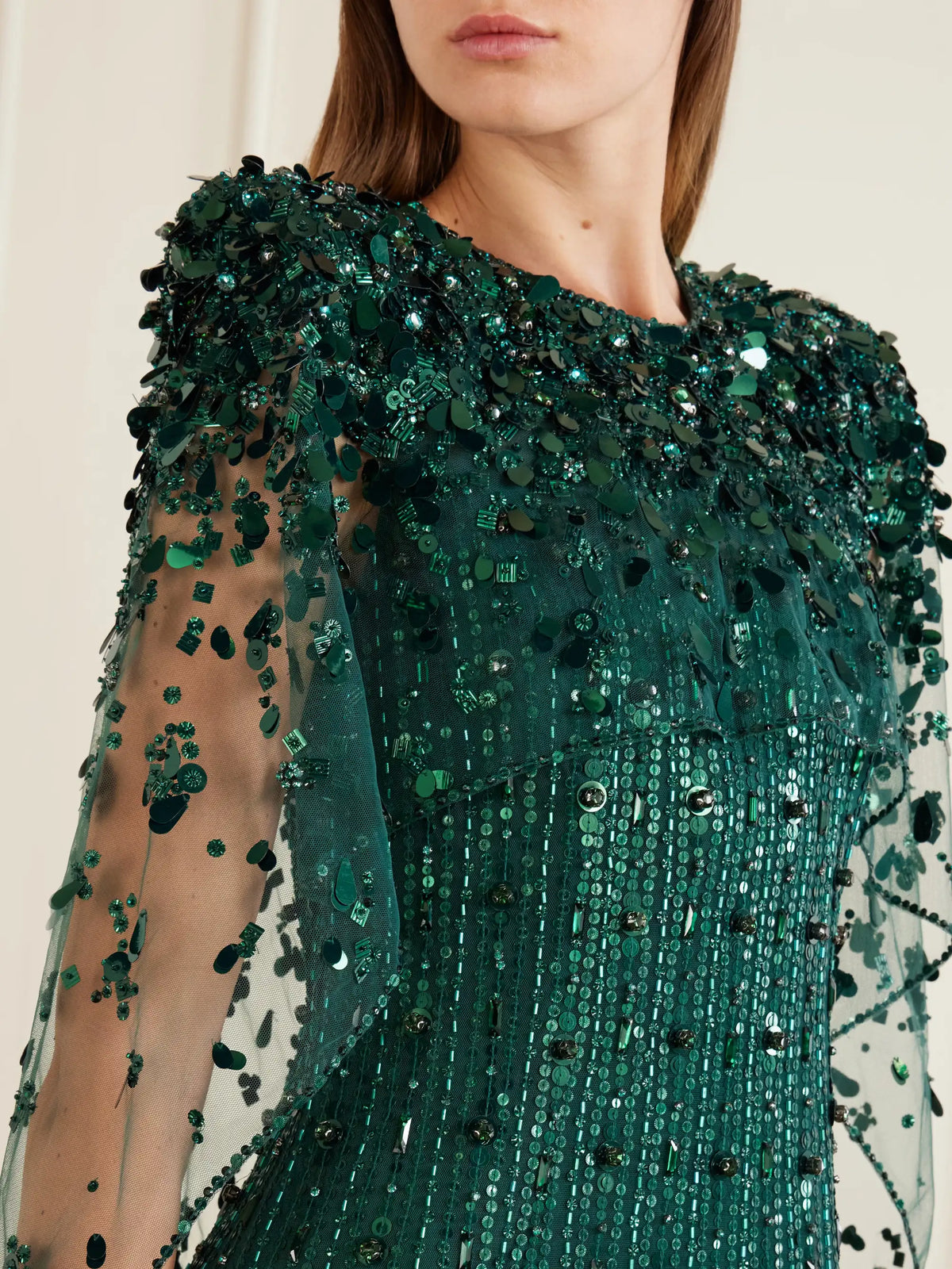 Nettie Embellished Sequined Tulle Gown
