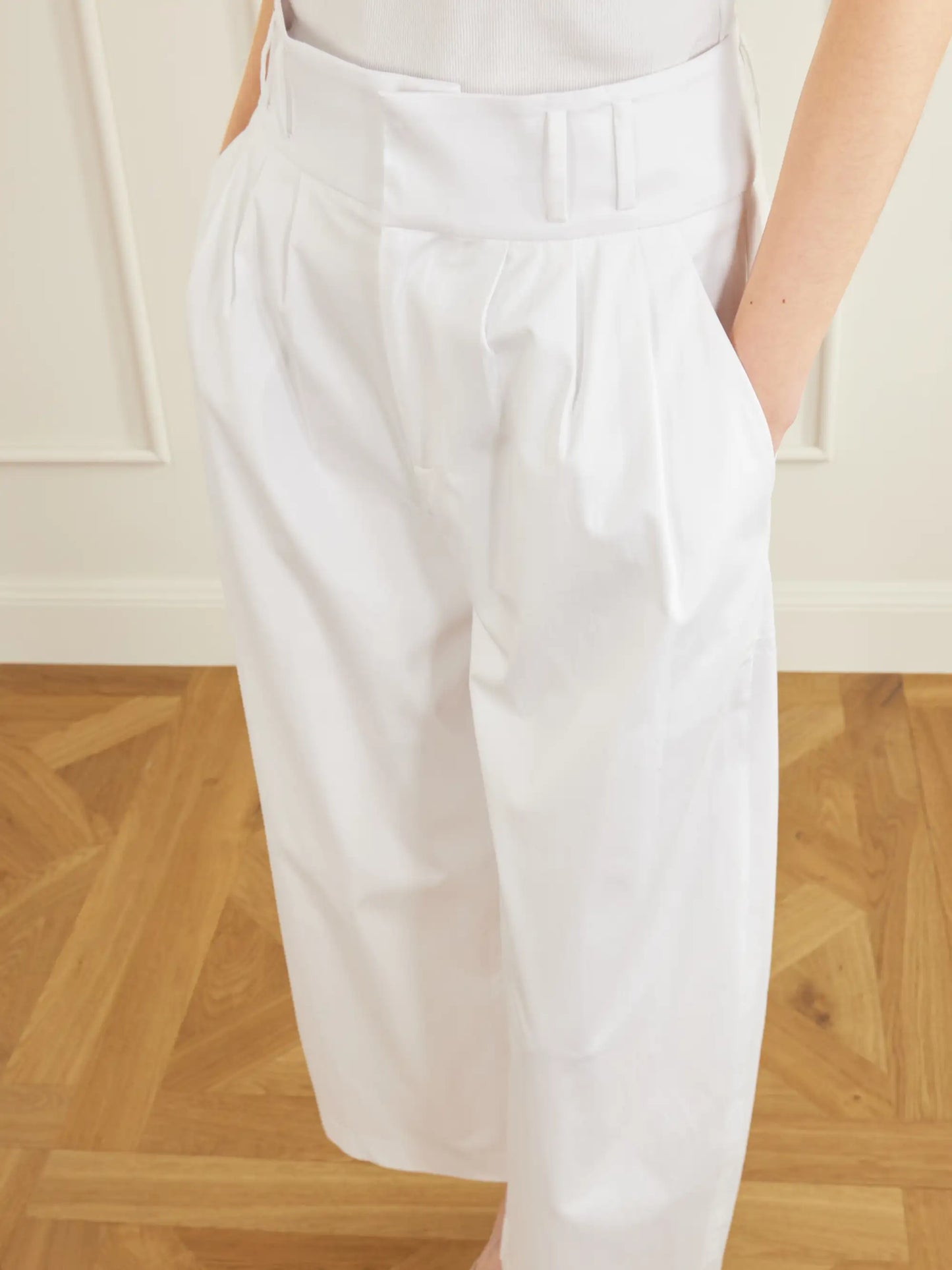 Wilson Pleated Cotton Wide-leg Pants