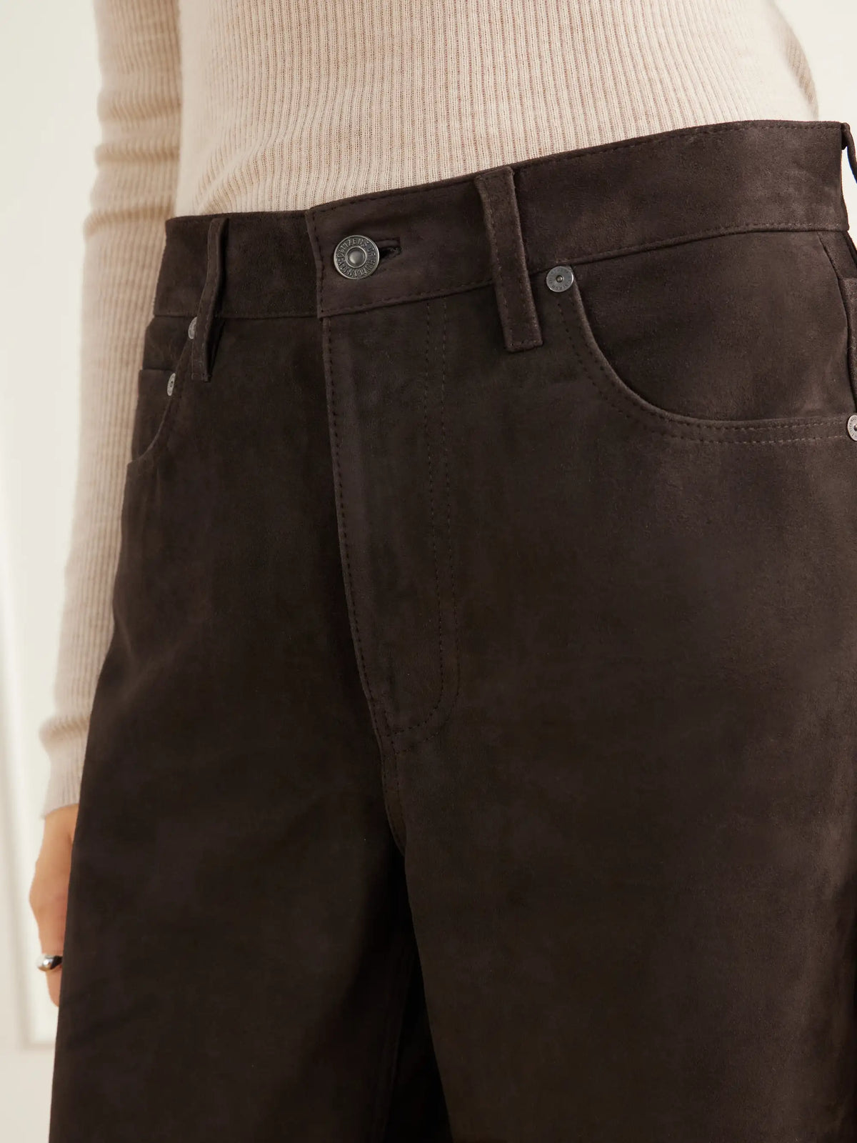 Citizens of Humanity Miro Paneled Suede Mid-rise Barrel-leg Pants