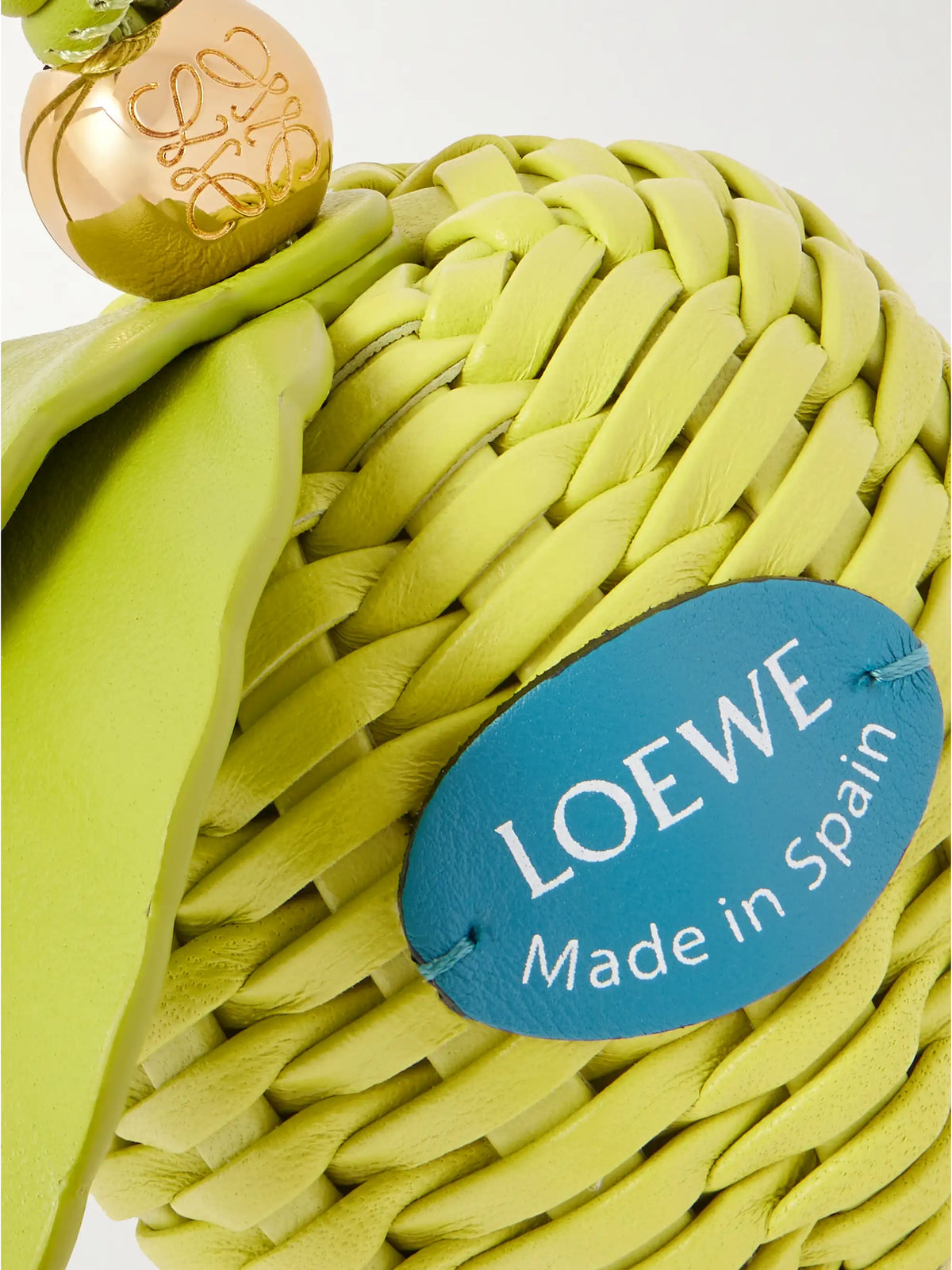 Granny Apple Leather And Gold-tone Bag Charm