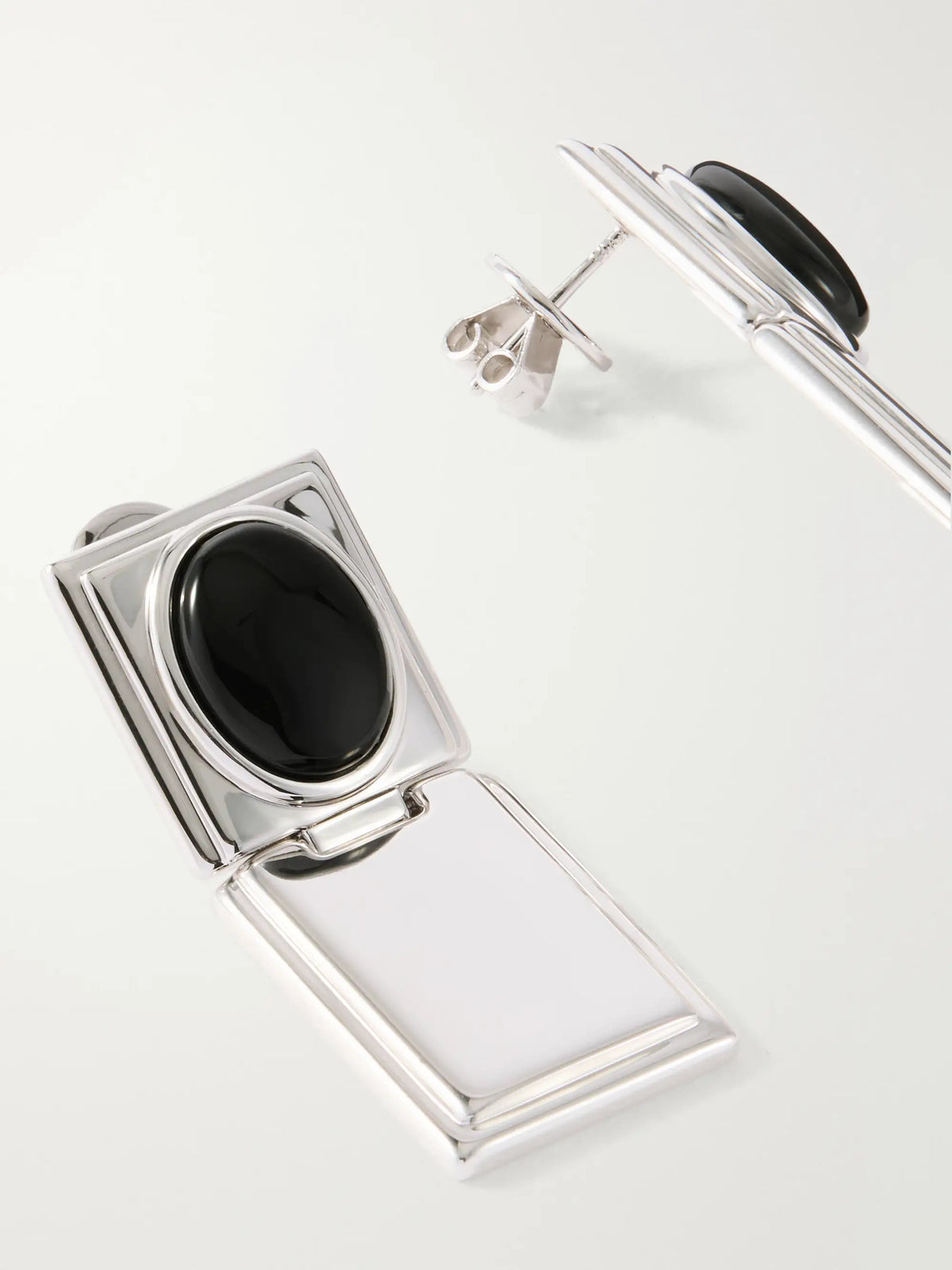 Déhanche Signet Stone Hinge Gold-plated Onyx Earrings