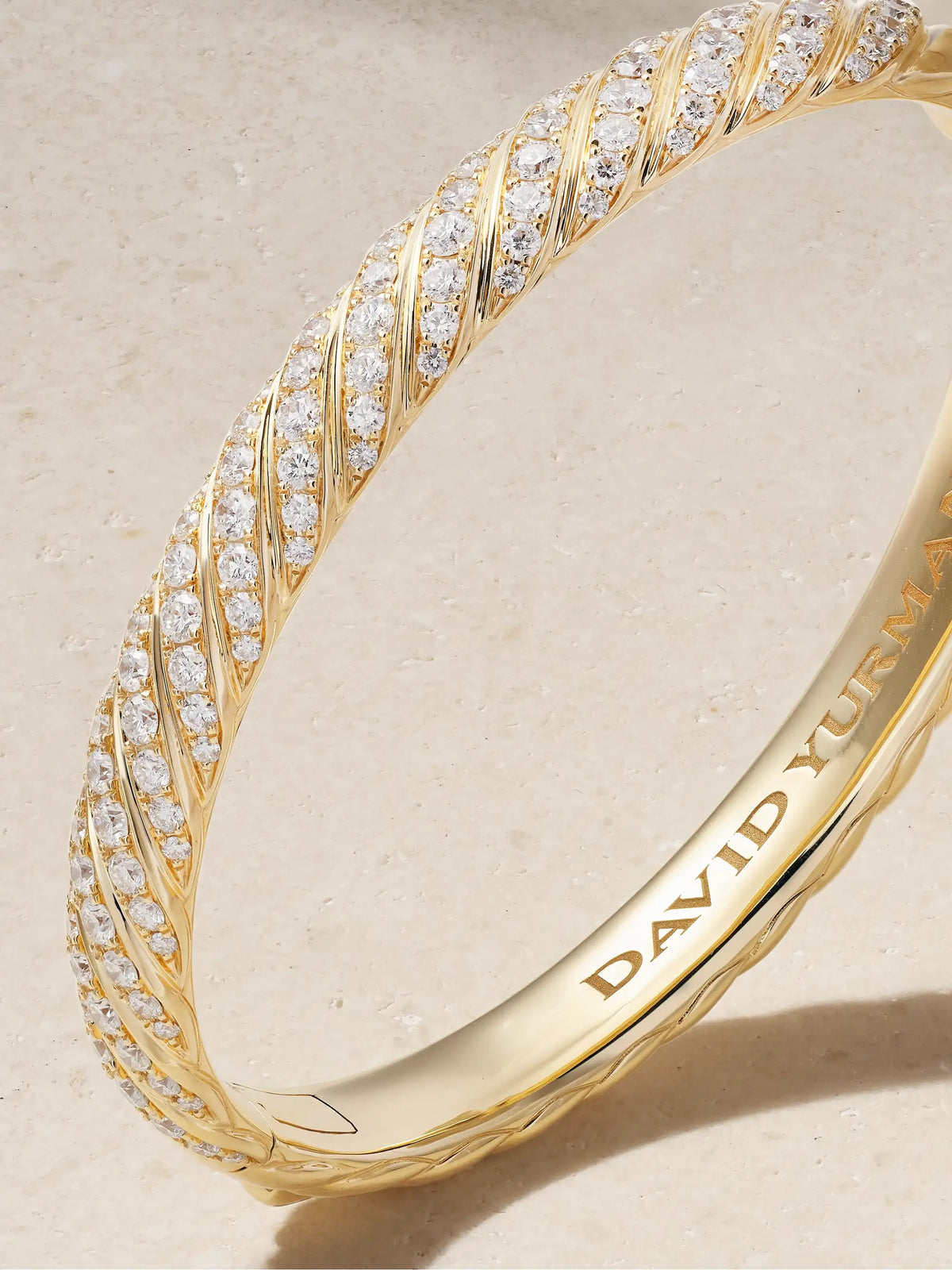 Sculpted Cable 18-karat Gold Diamond Bracelet