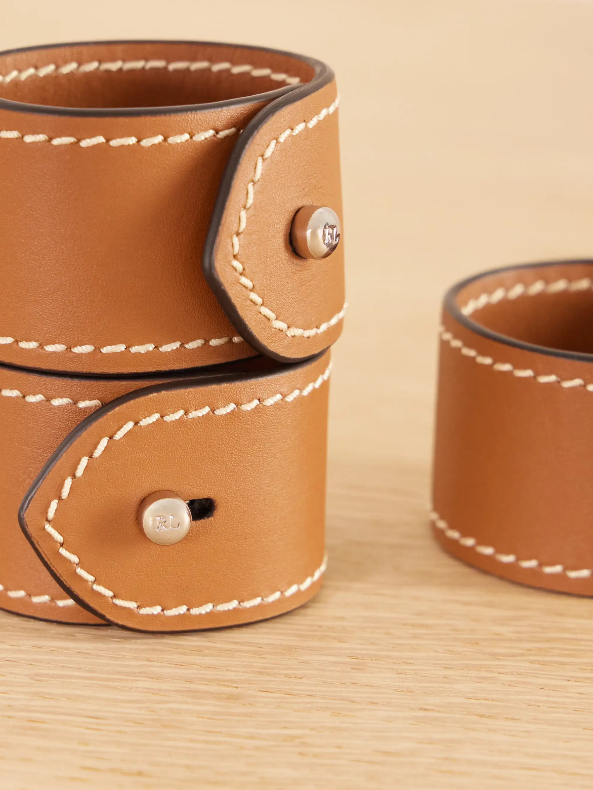 Wyatt Set Of Four Leather Napkin Rings
