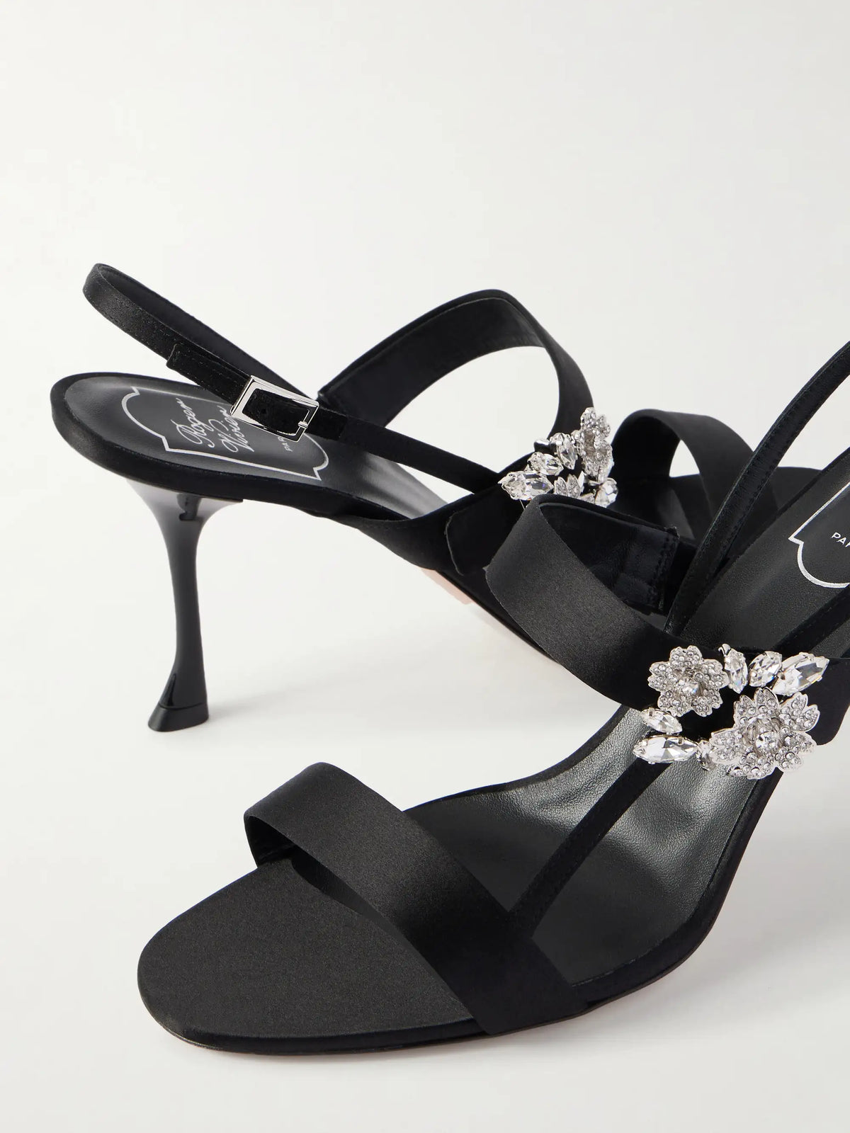 Mini Bouquet 85 Crystal-embellished Satin Sandals