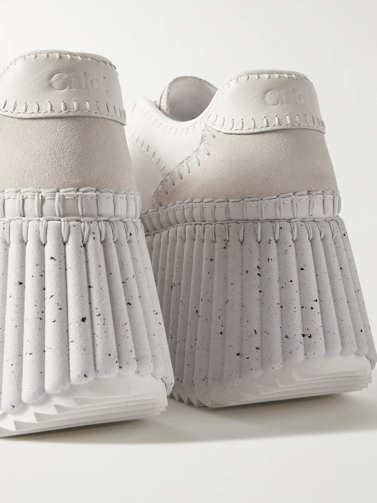Nama Suede-trimmed Leather Platform Sneakers