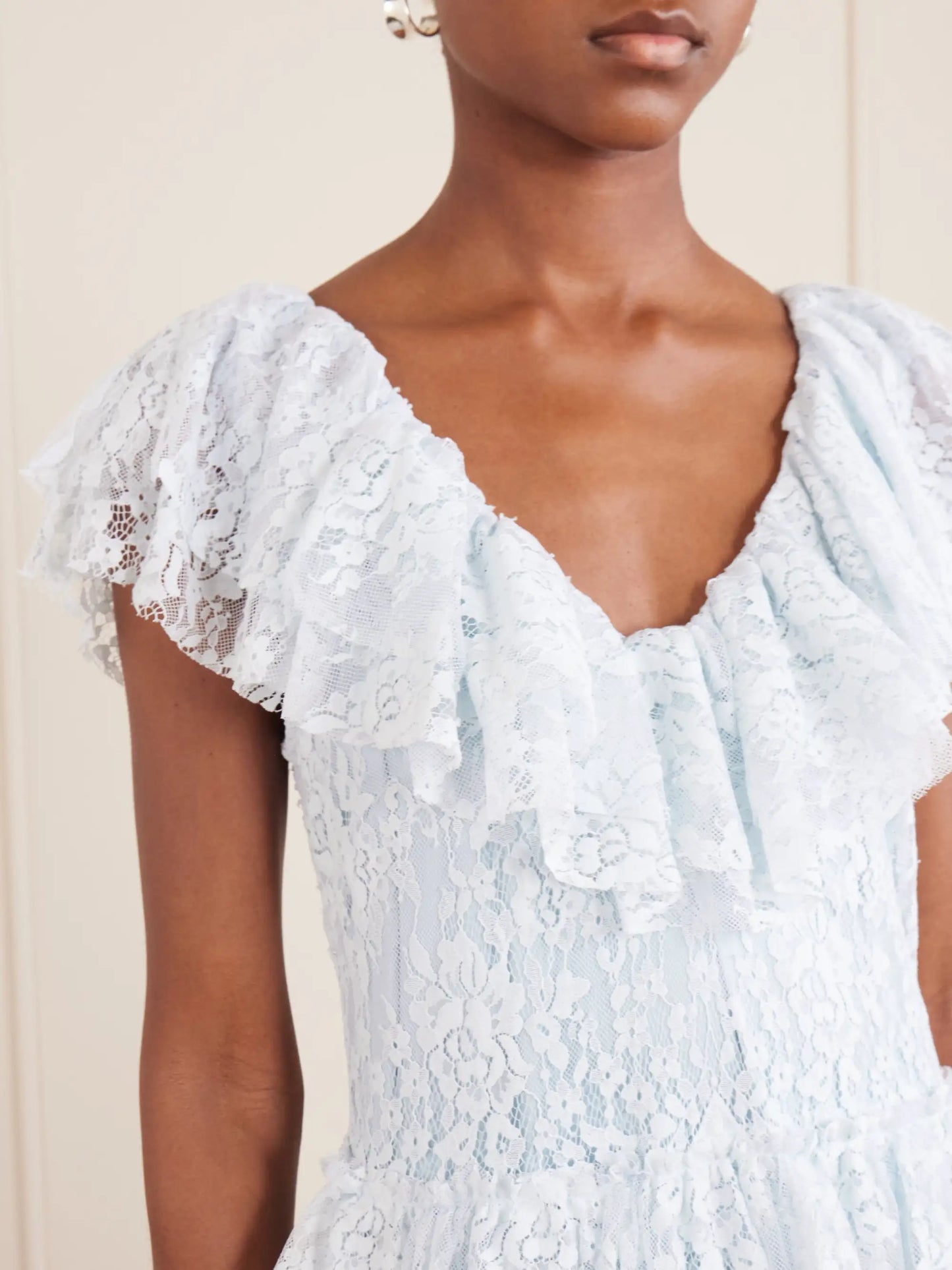 Sharleen Ruffled Lace Maxi Dress