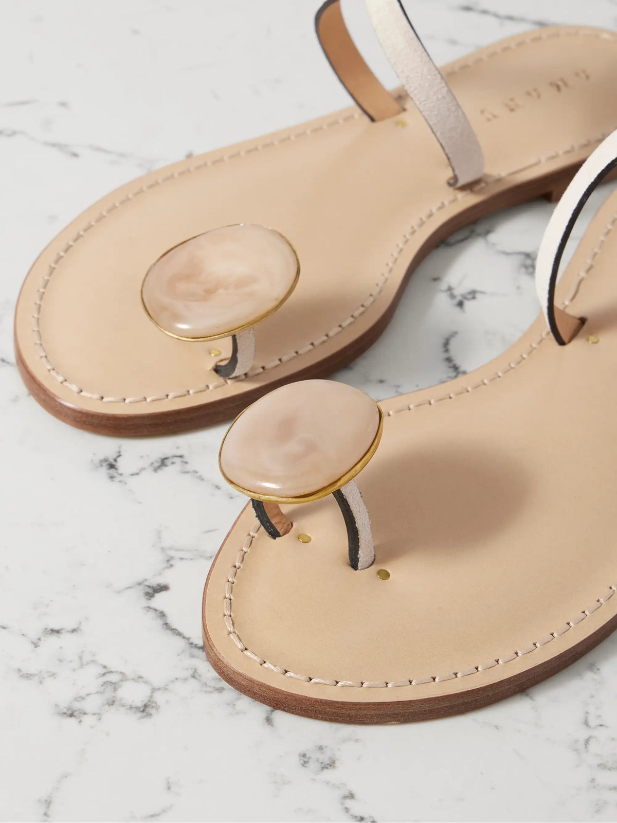 The Kigali Embellished Suede Sandals