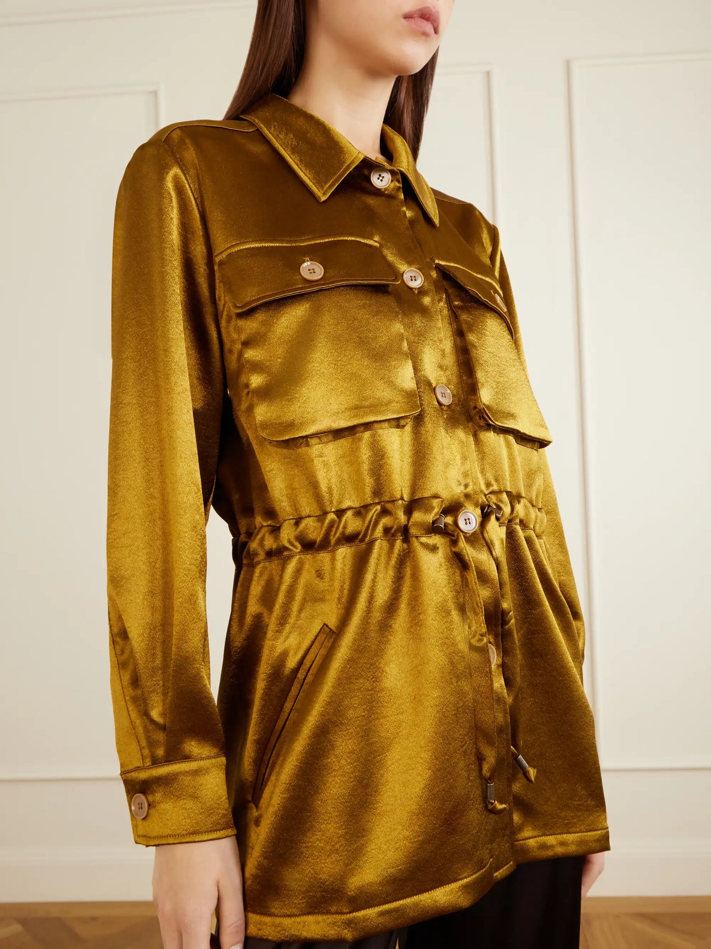 Tessa Drawstring Satin Jacket