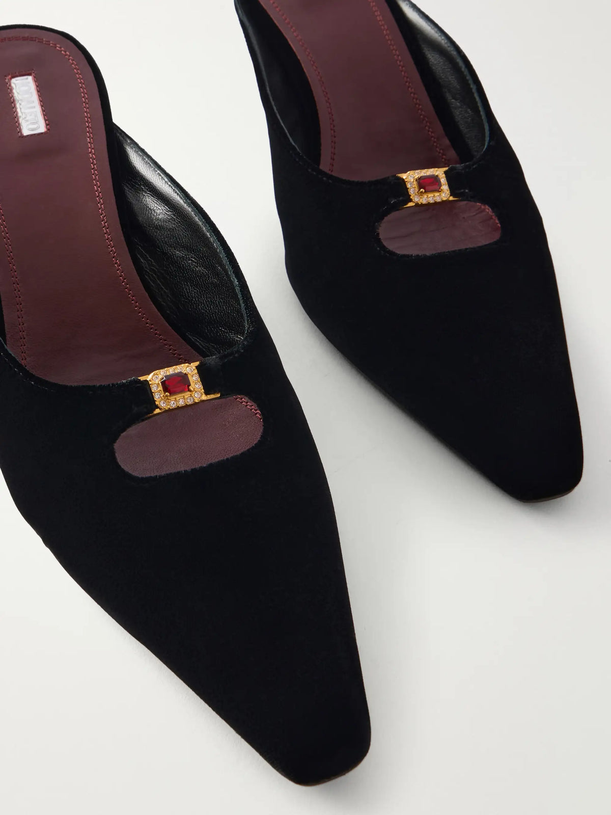 NODALETO Dona Ruby 50 Crystal-embellished Velvet Mules