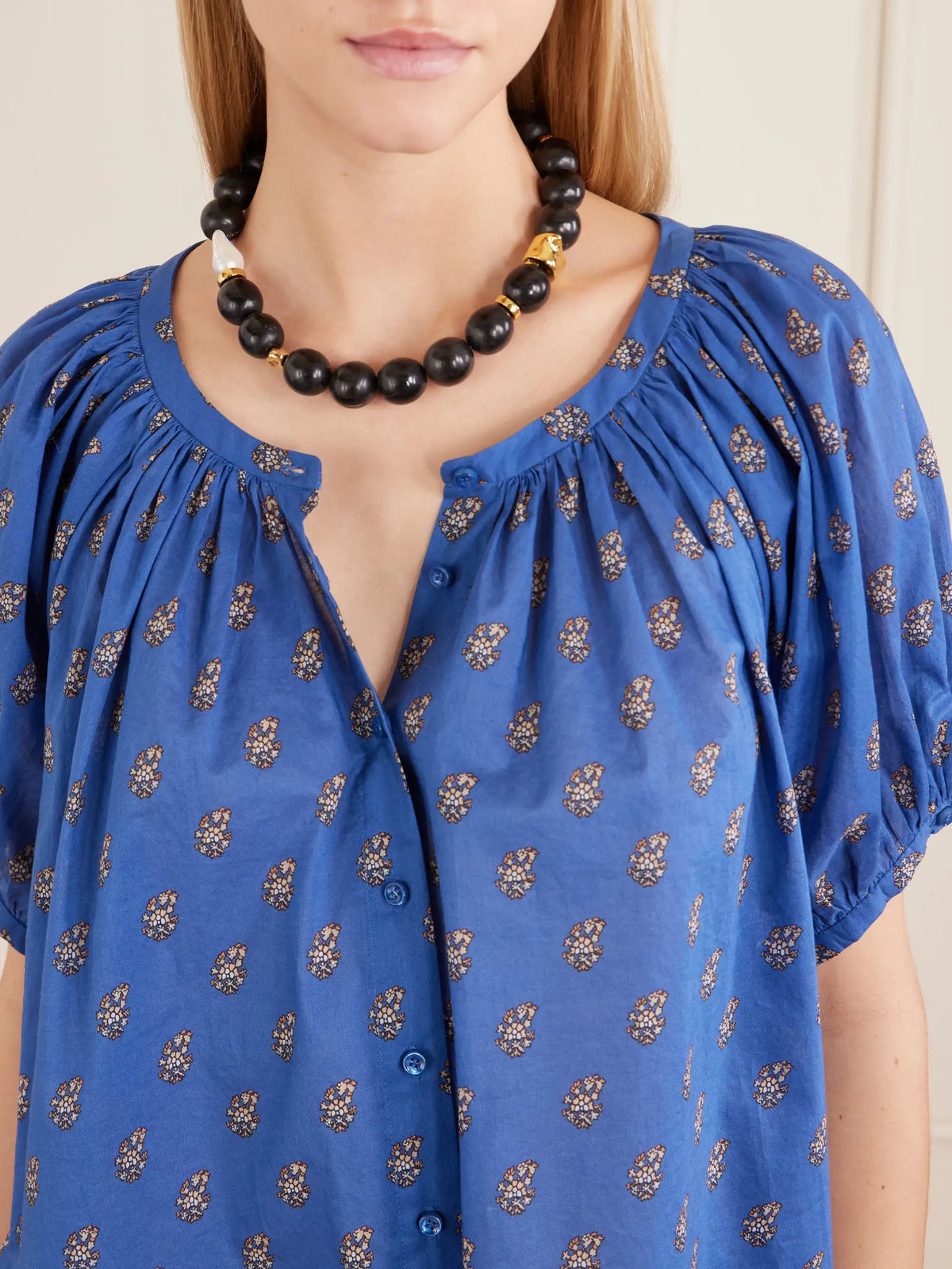 June Floral-printed Cotton Top