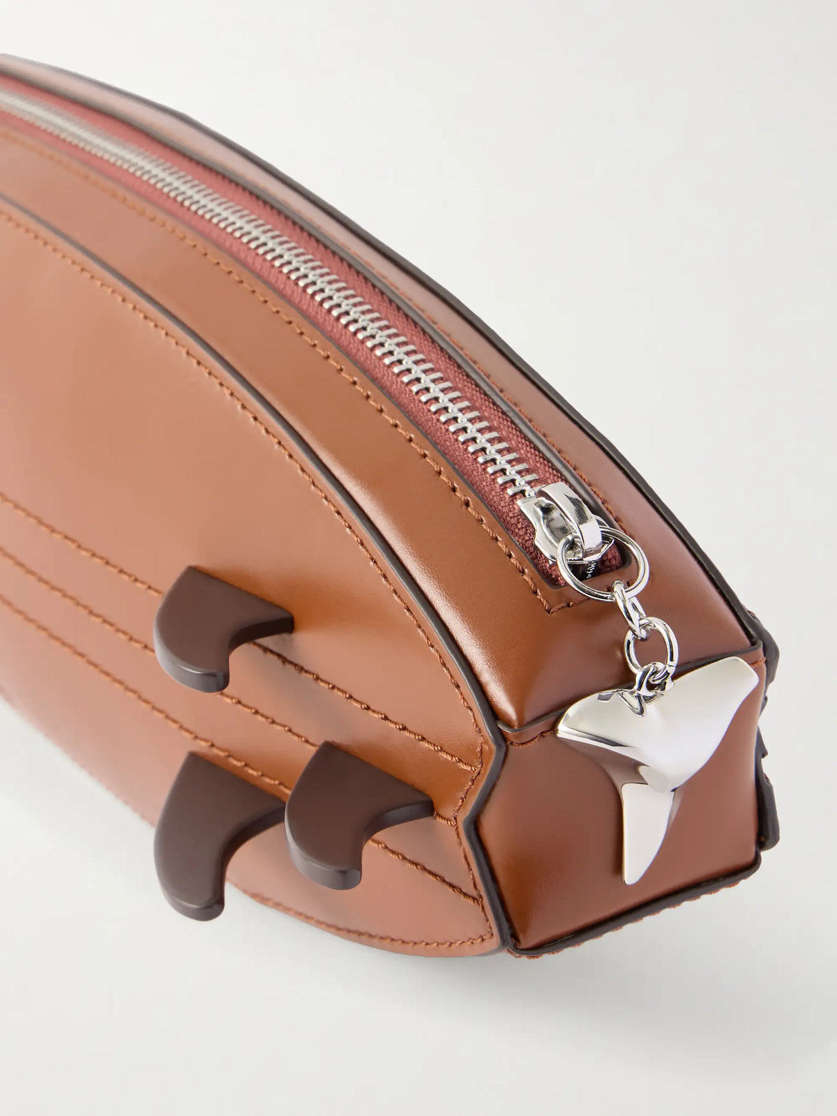 Surfboard Striped Leather Clutch