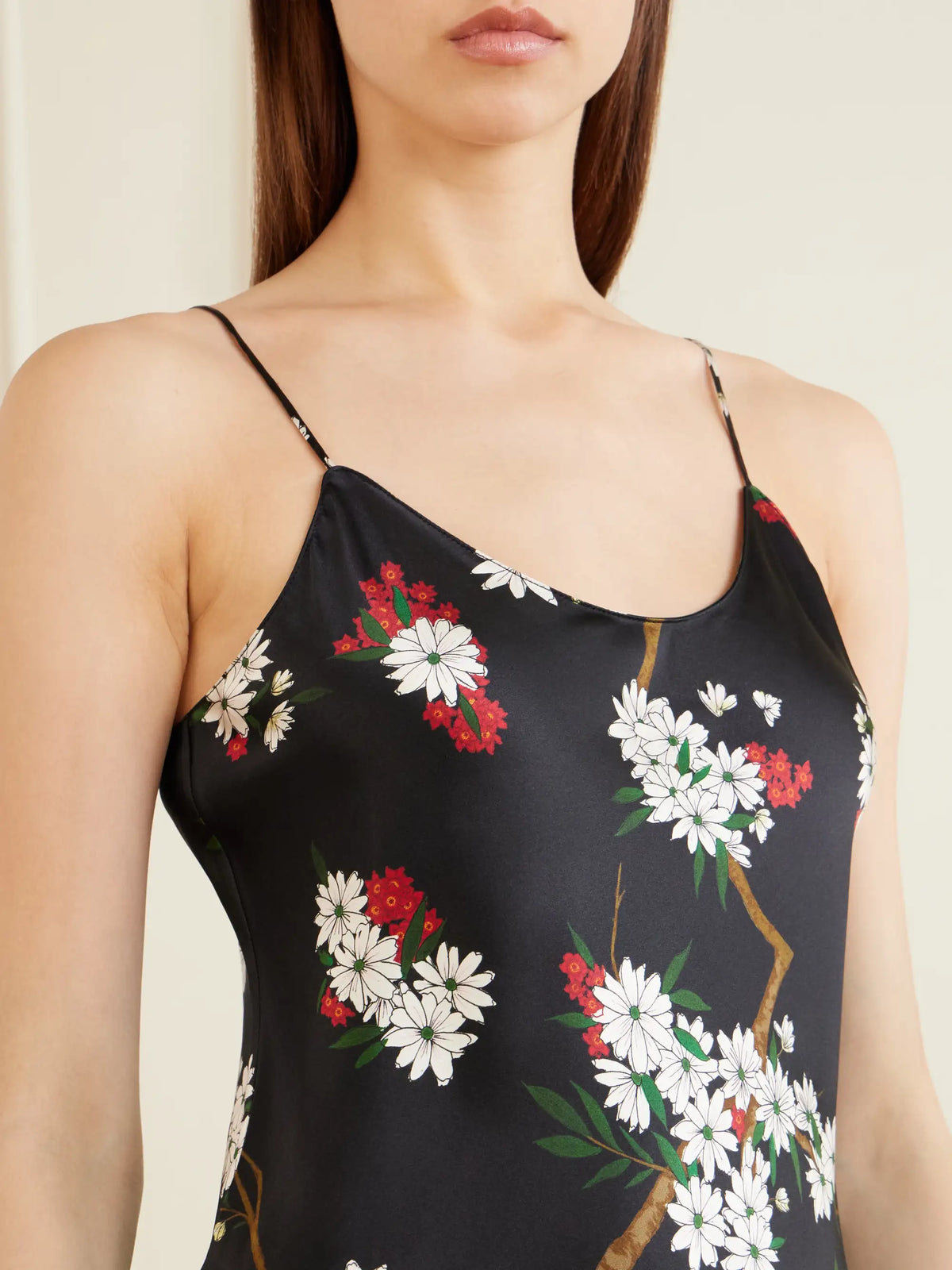 Venus Floral-print Silk-satin Nightdress