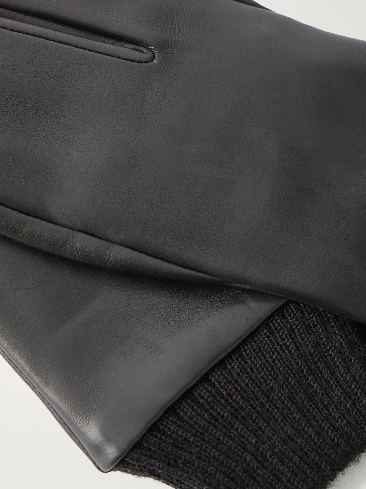 Agnelle Sakura Tabi Wool-trimmed Leather Gloves