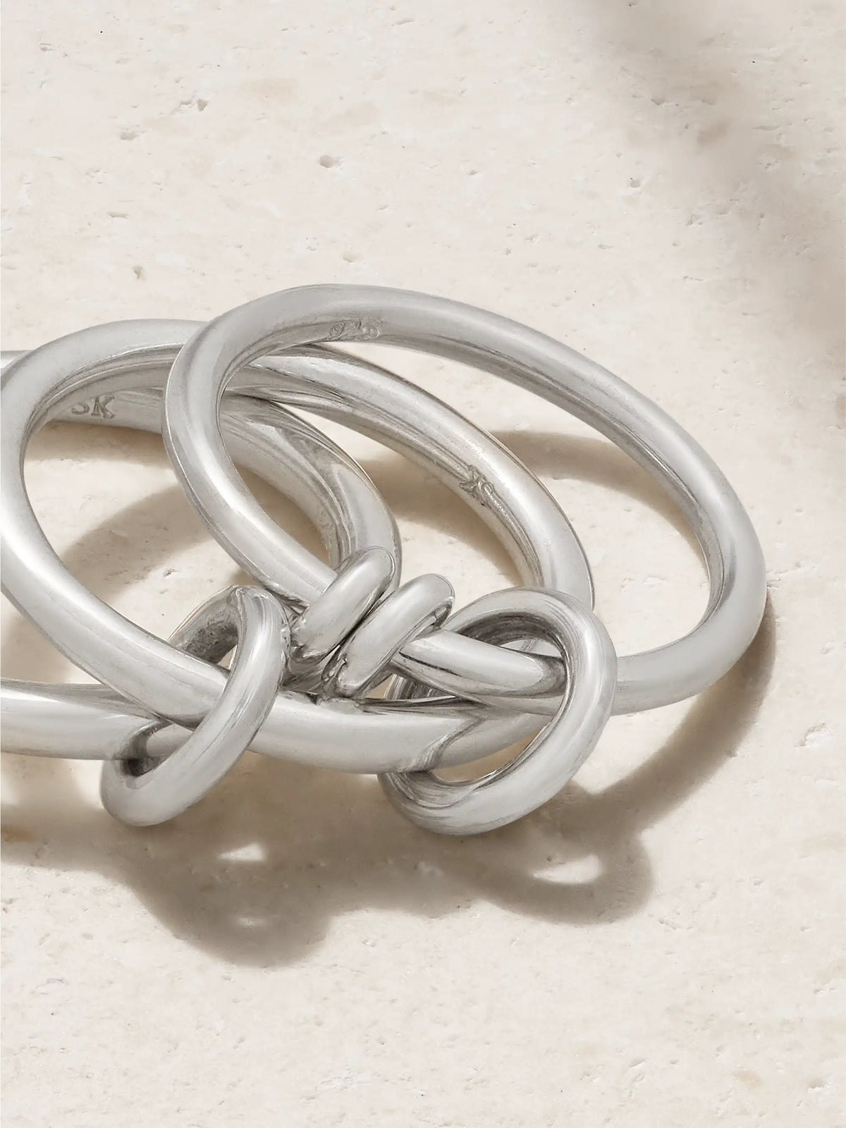 Raneth Set Of Three Sterling Silver Rings