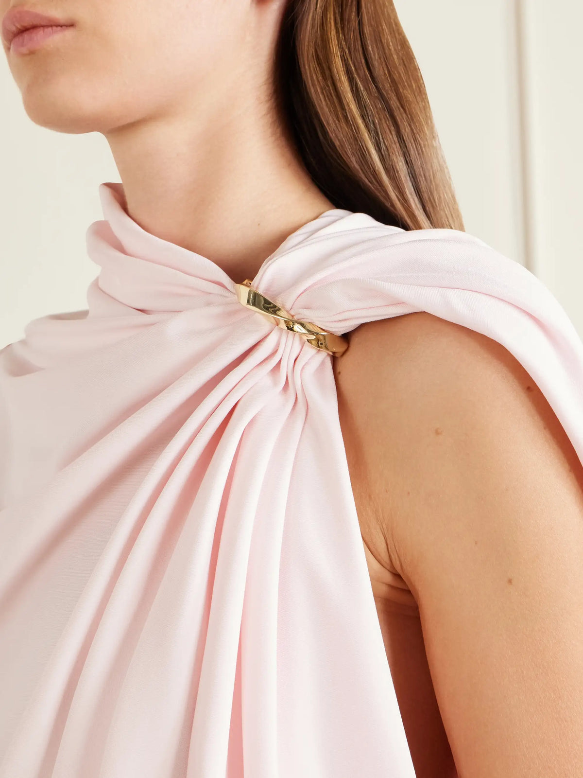 Lacuna Embellished Draped Jersey Blouse