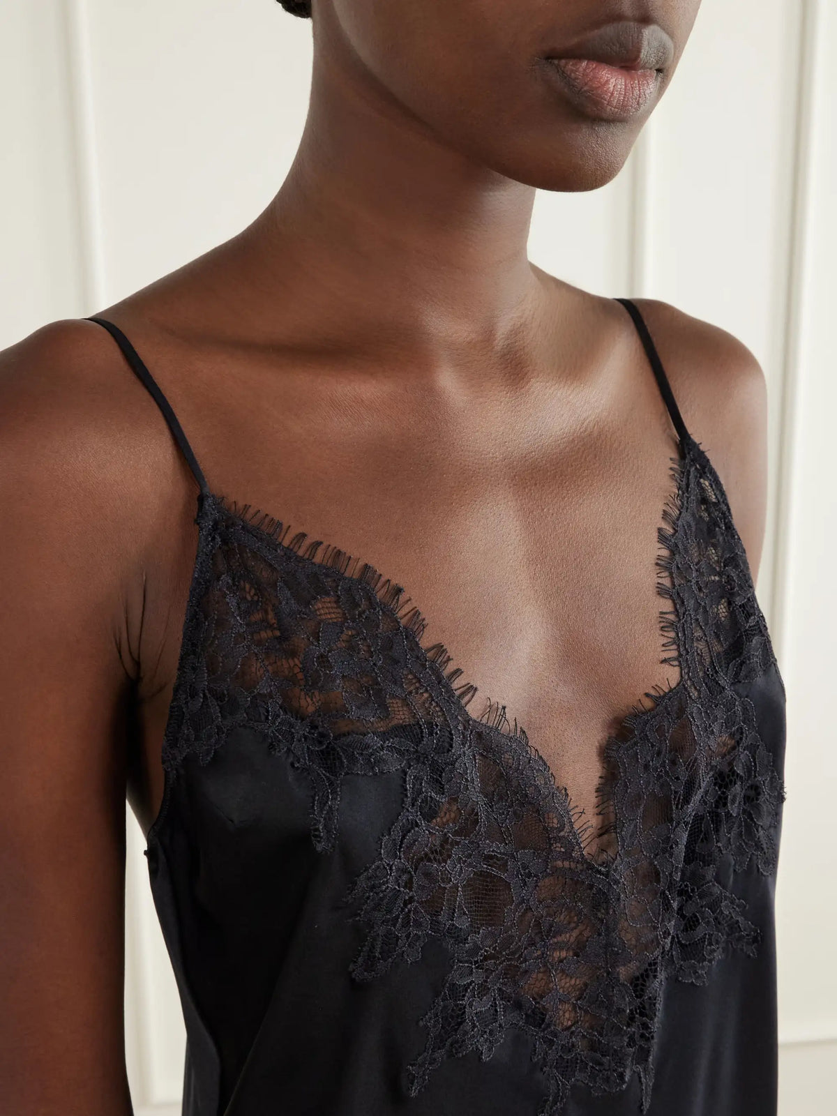 SKIMS Valentine's Day Lace-trimmed Silk-blend Satin Slip Dress