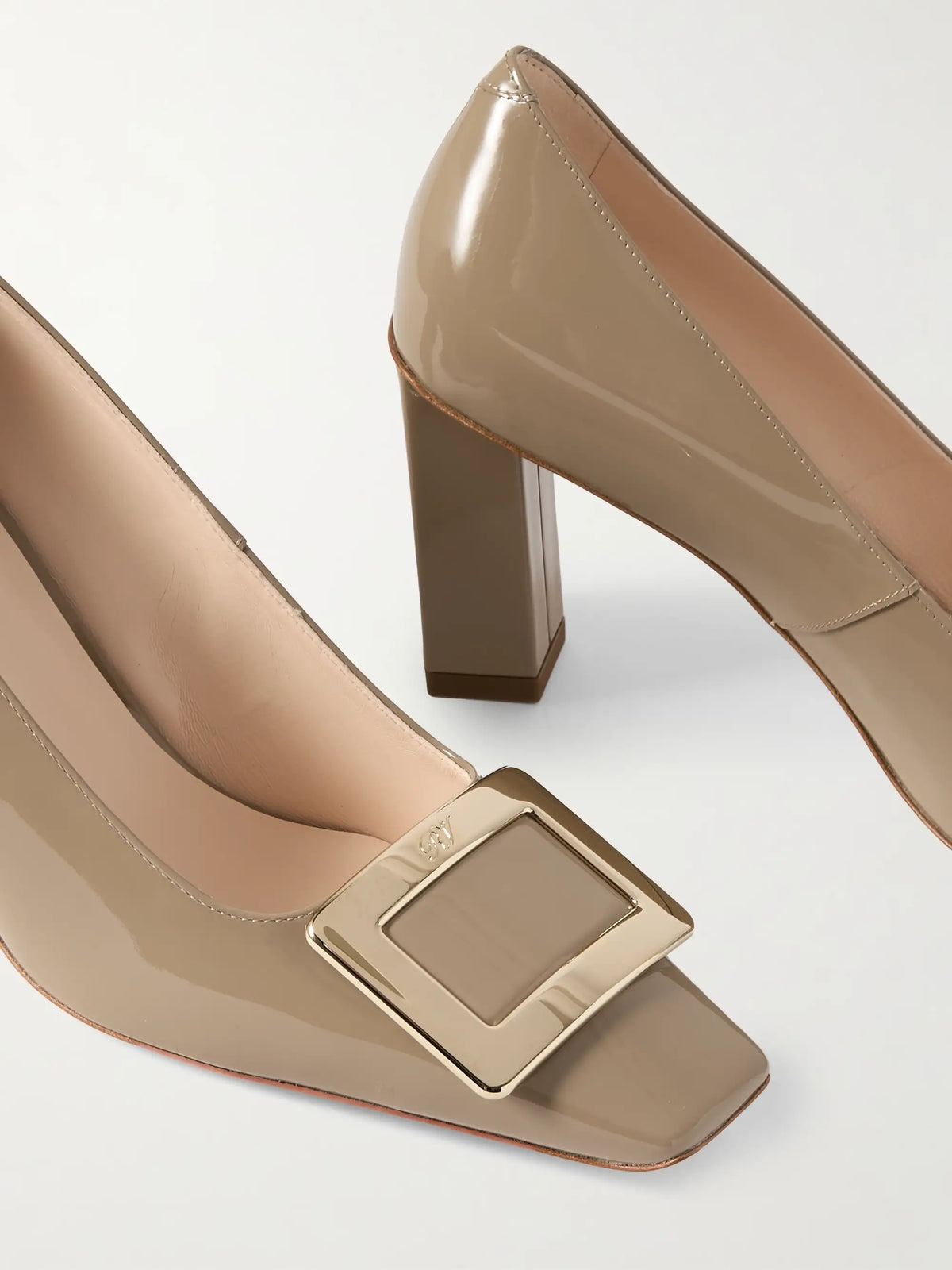 Roger Belle Vivier 75 Buckled Patent-leather Pumps