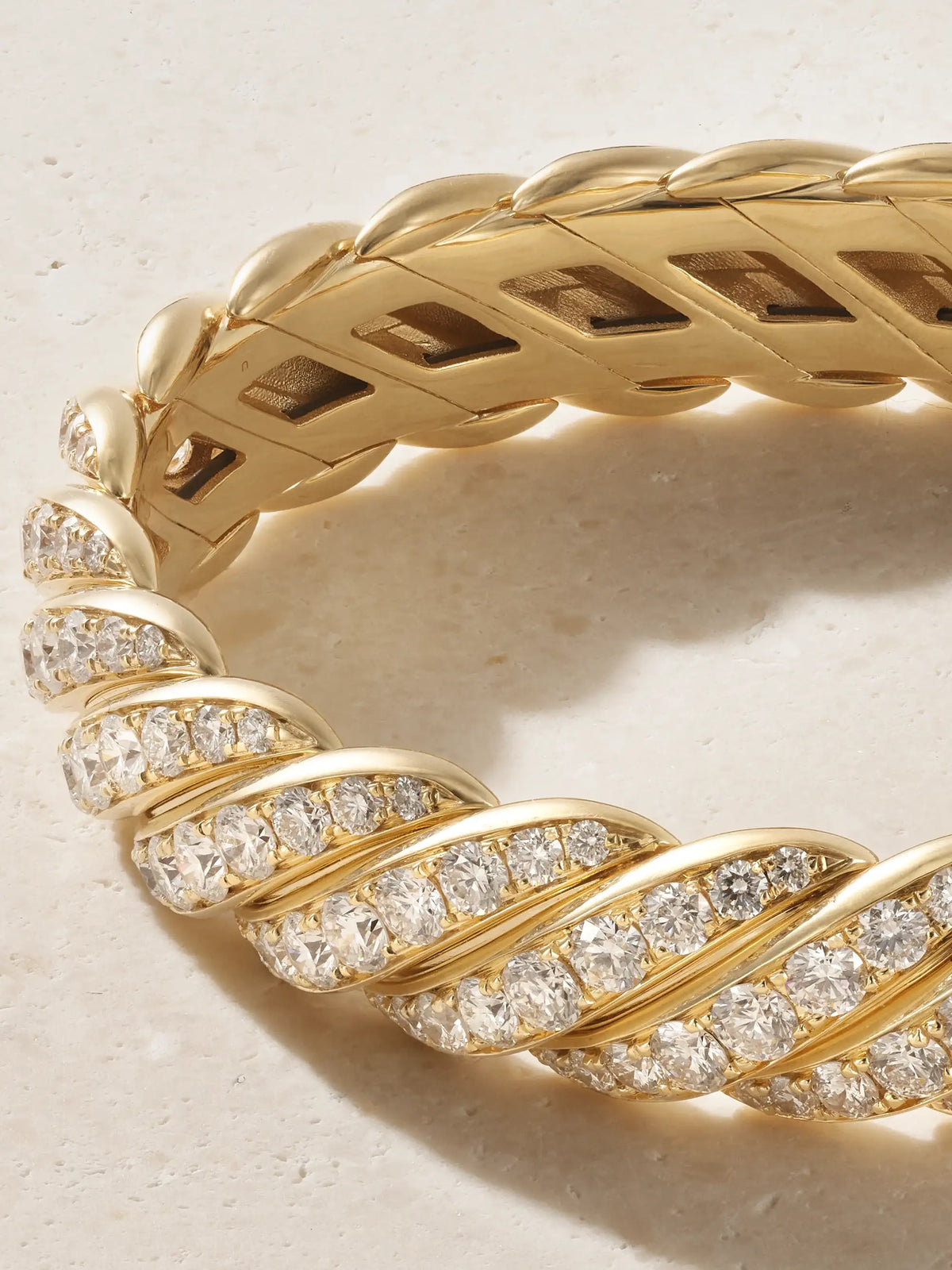 Cable 18-karat Gold Diamond Bracelet