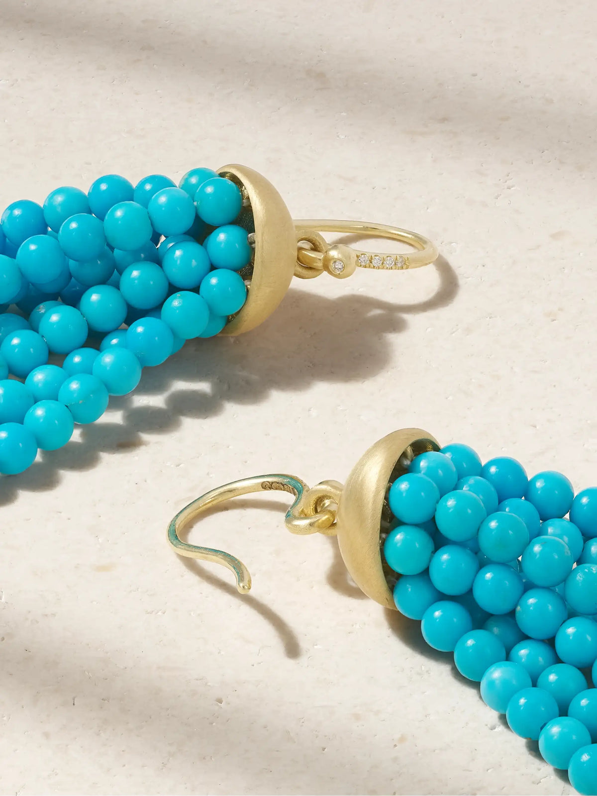 18-karat Gold, Turquoise And Diamond Earrings