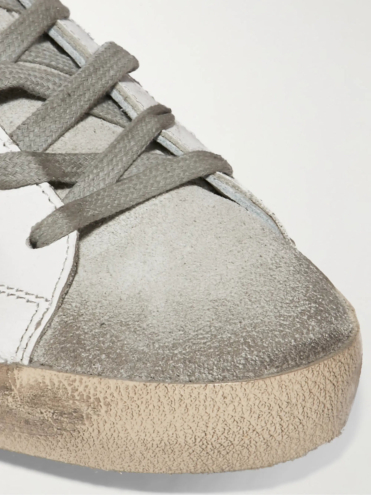 Superstar Distressed Leopard-print Calf Hair, Leather And Suede Sneakers