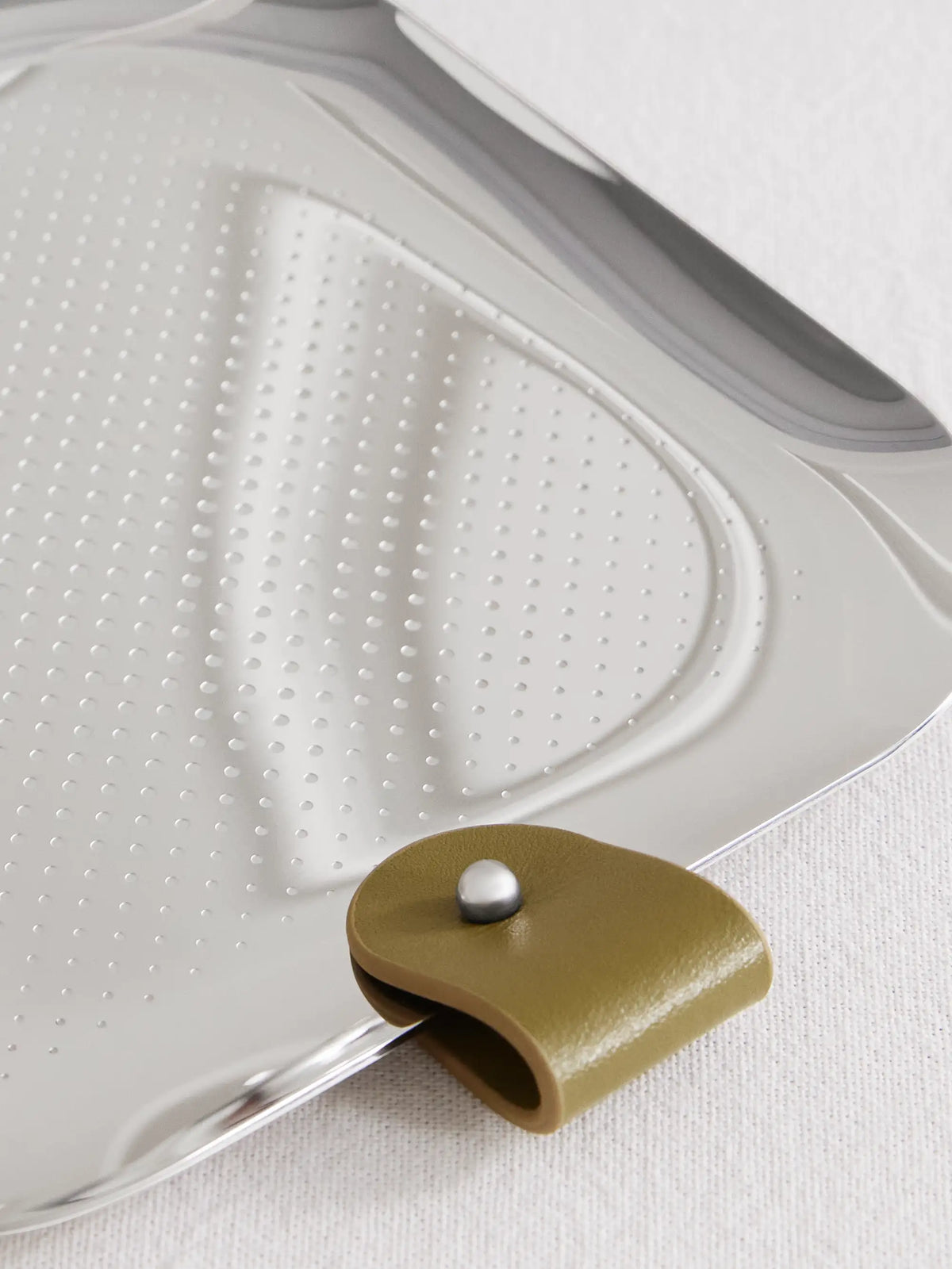 Club Leather-trimmed Silver-plated Trinket Tray