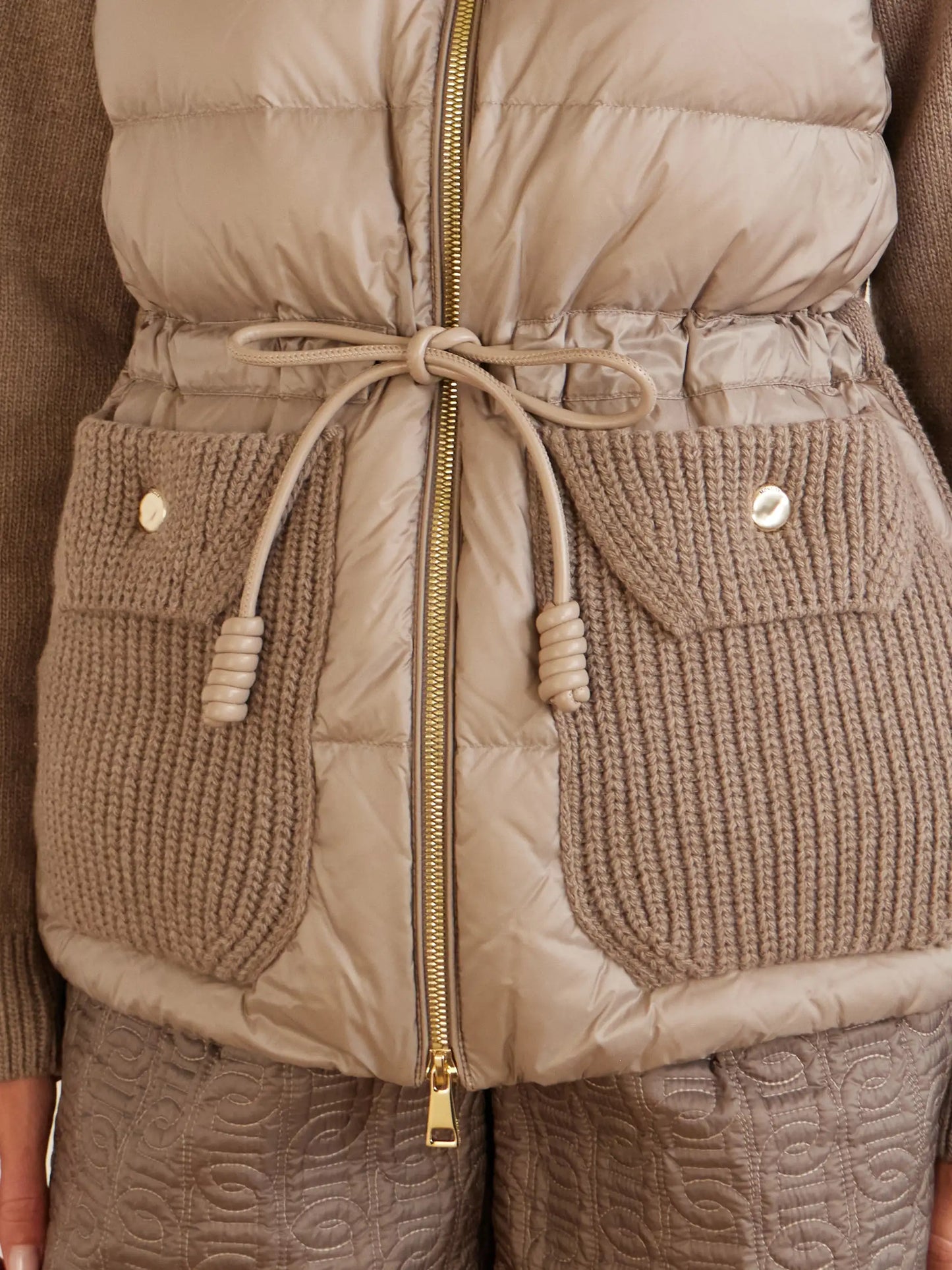 Wool And Cashmere-blend And Quilted Shell Down Cardigan