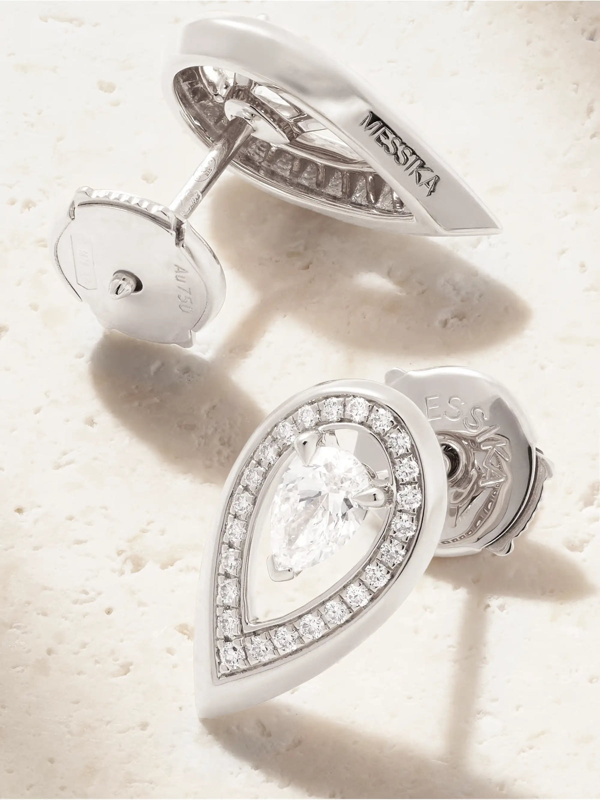 Firey 18-karat White Gold Diamond Earrings
