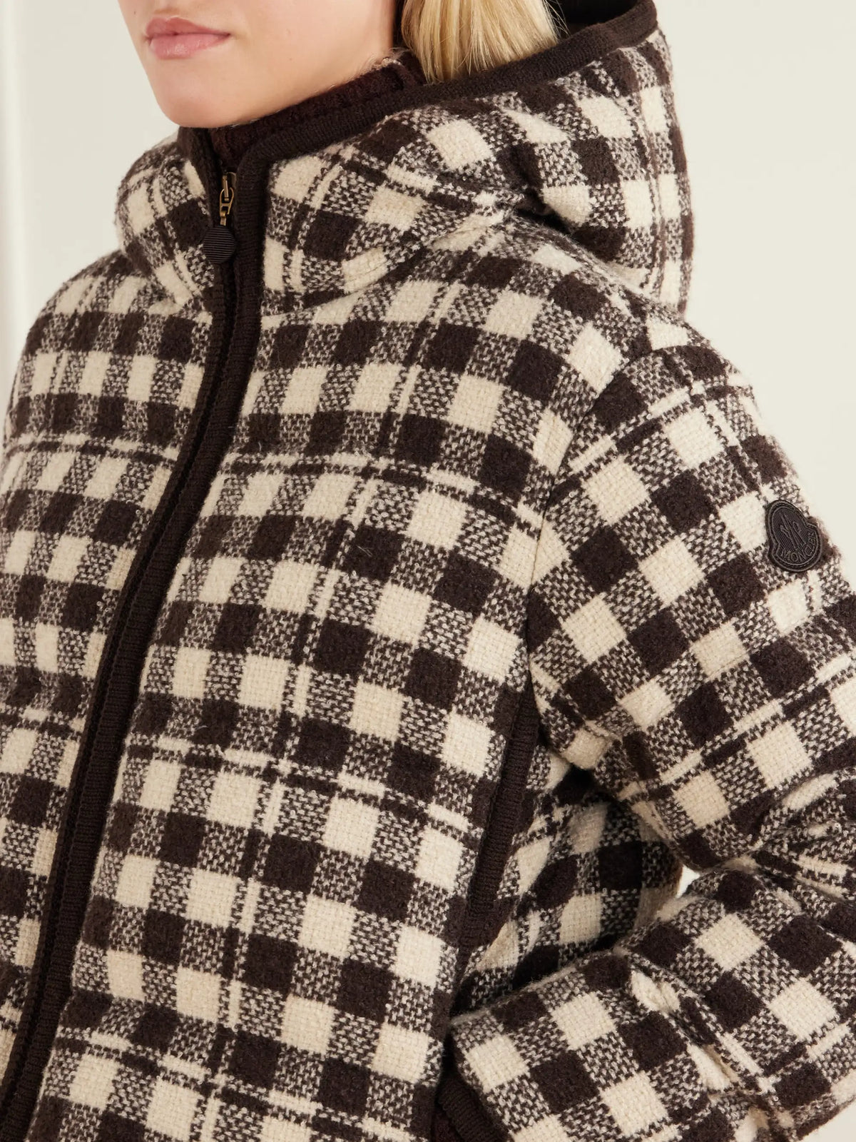 Moncler Abstraction Checked Wool-blend Down Jacket