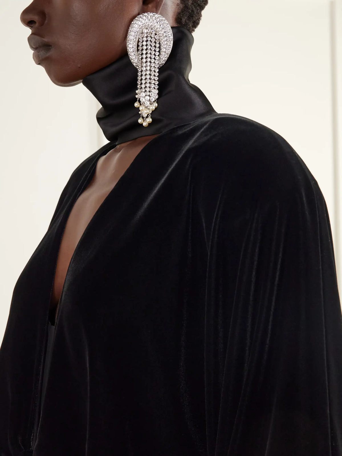 Valentino Garavani Gathered Feather-trimmed Velvet Mini Dress