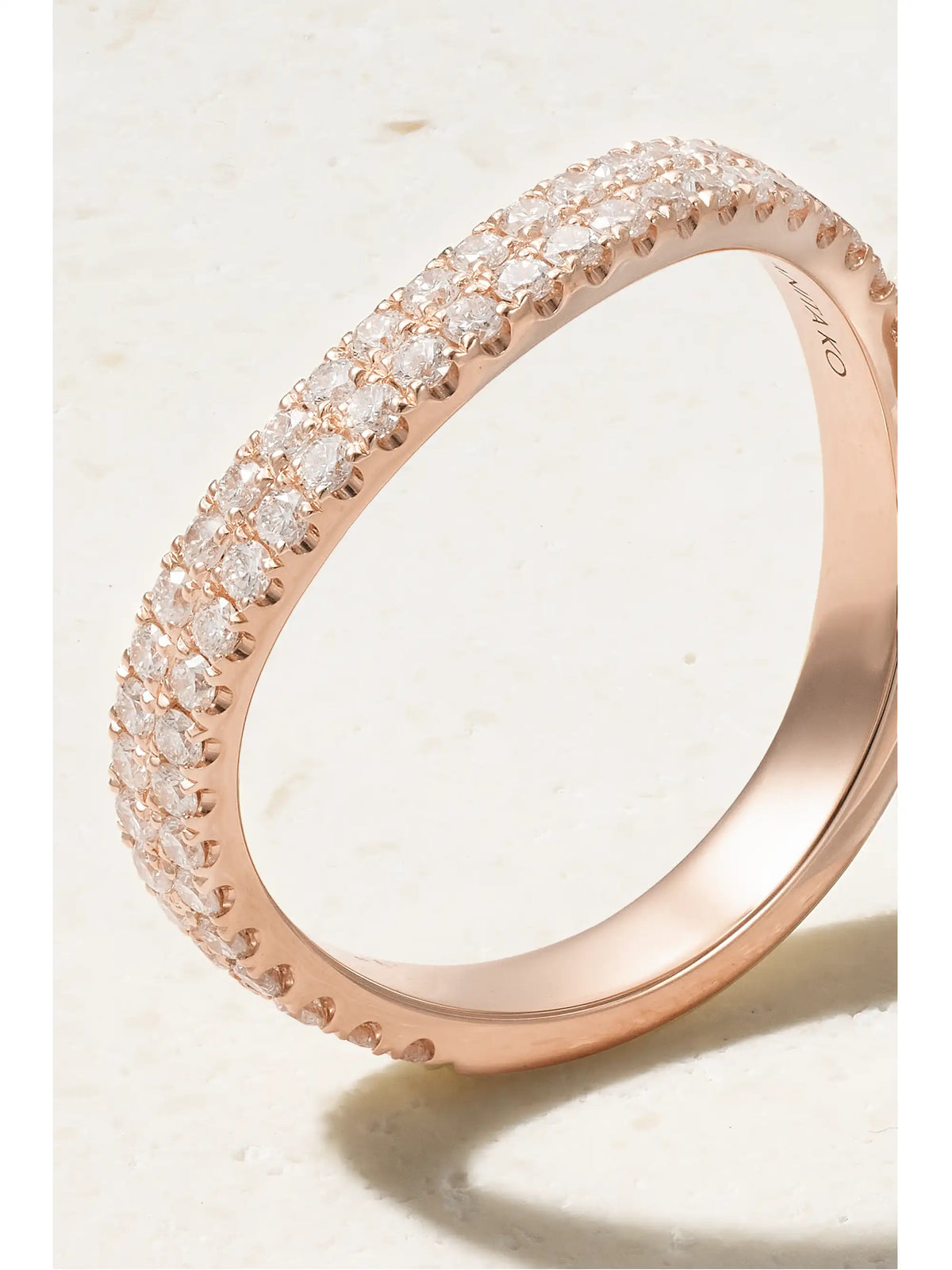 Curved 18-karat Rose Gold Diamond Ring