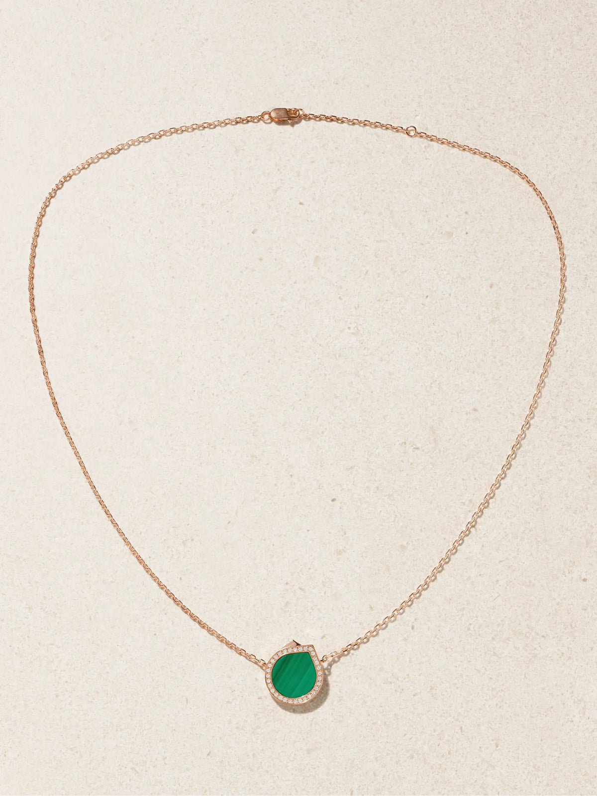 Antifer 18-karat Rose Gold, Malachite And Diamond Necklace