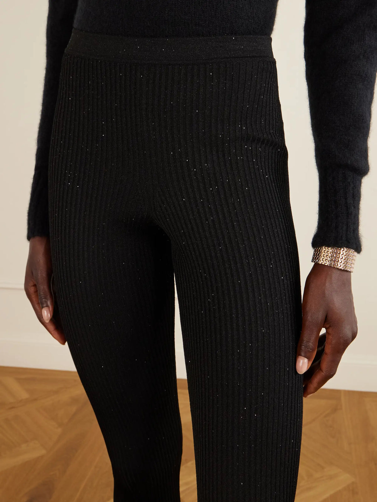 Ribbed Lurex Leggings
