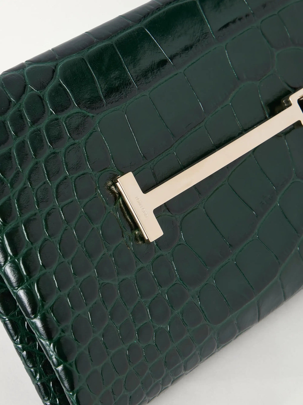 TOM FORD Tumbled Croc-effect Leather Clutch