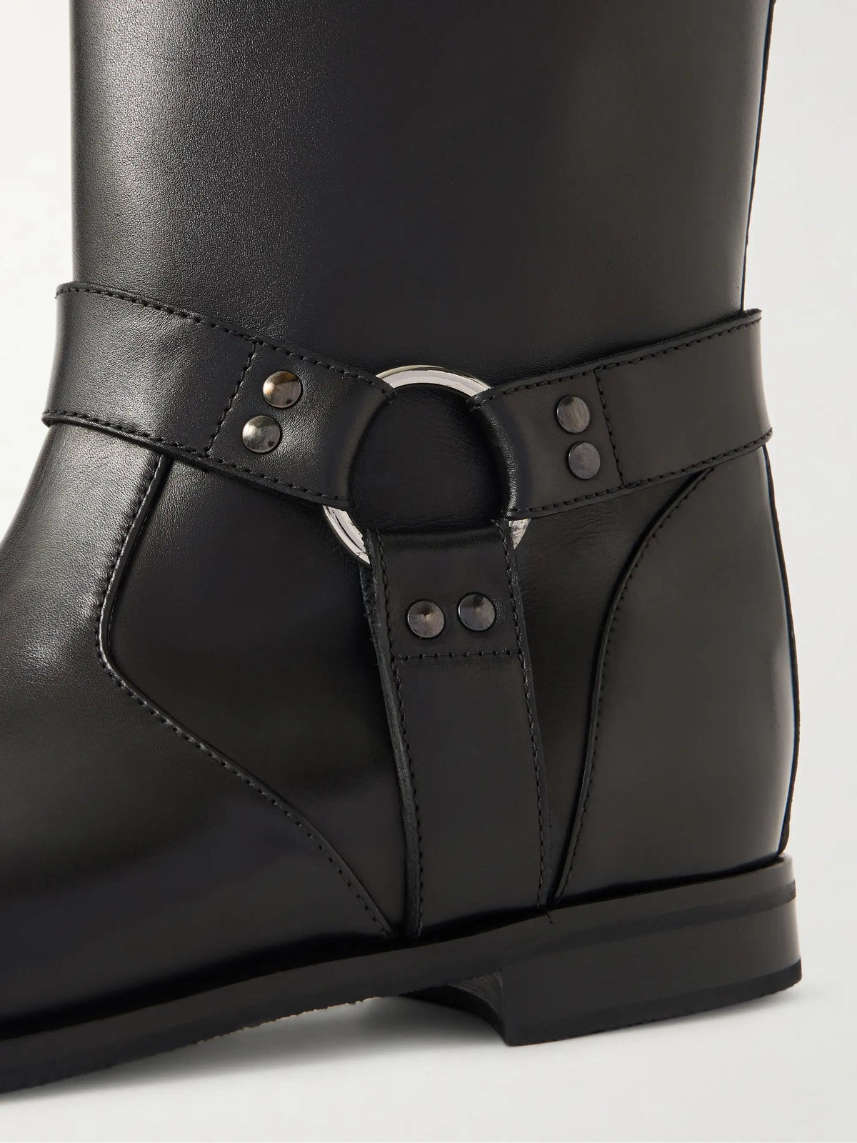 Calica Buckled Leather Biker Boots