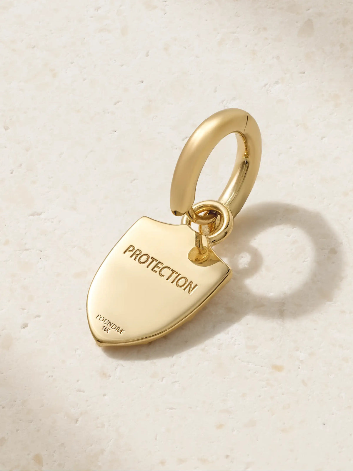 Protection 18-karat Gold Diamond Single Hoop Earring