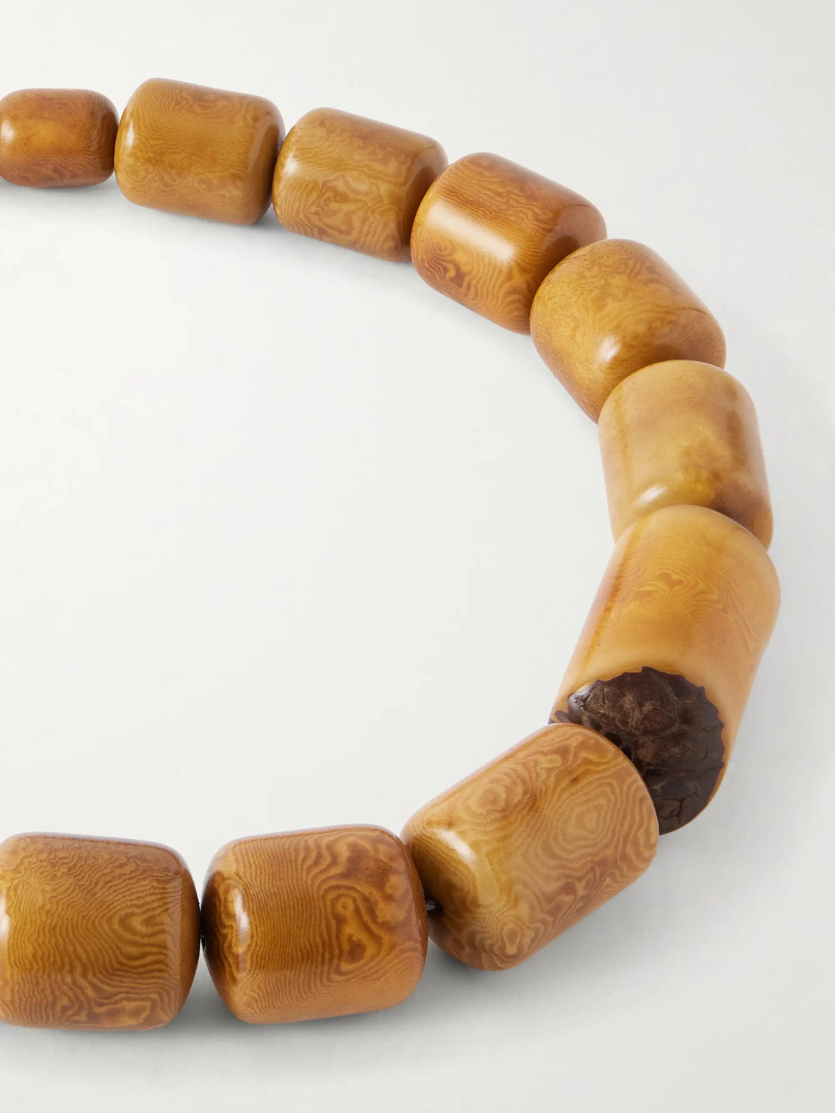 The Column Statement Beaded Tagua And Leather Necklace