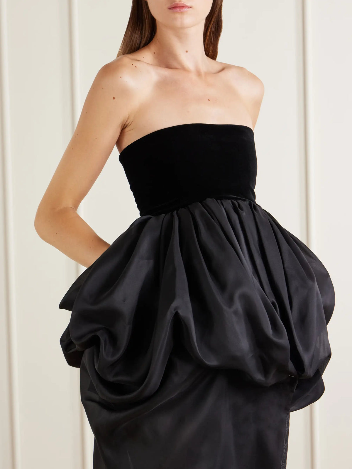 KHAITE Bronte Draped Silk-organza Midi Dress