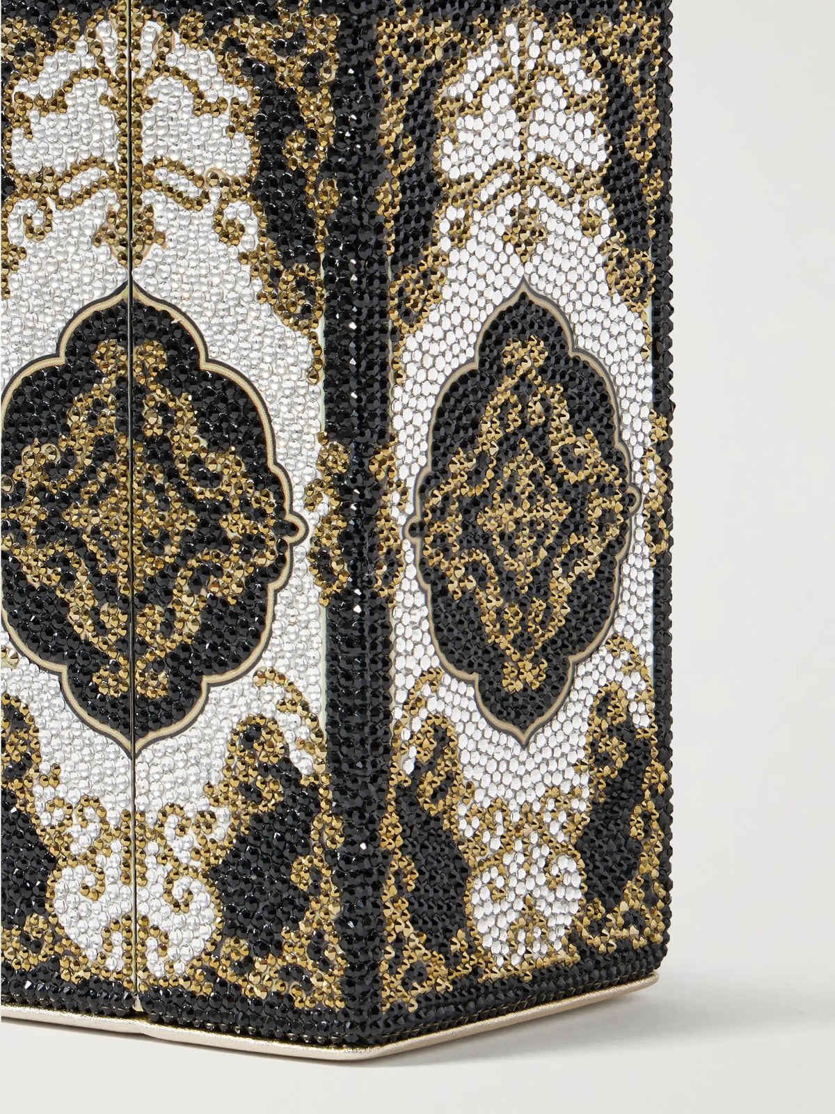 Tea Crystal-embellished Gold-tone Clutch