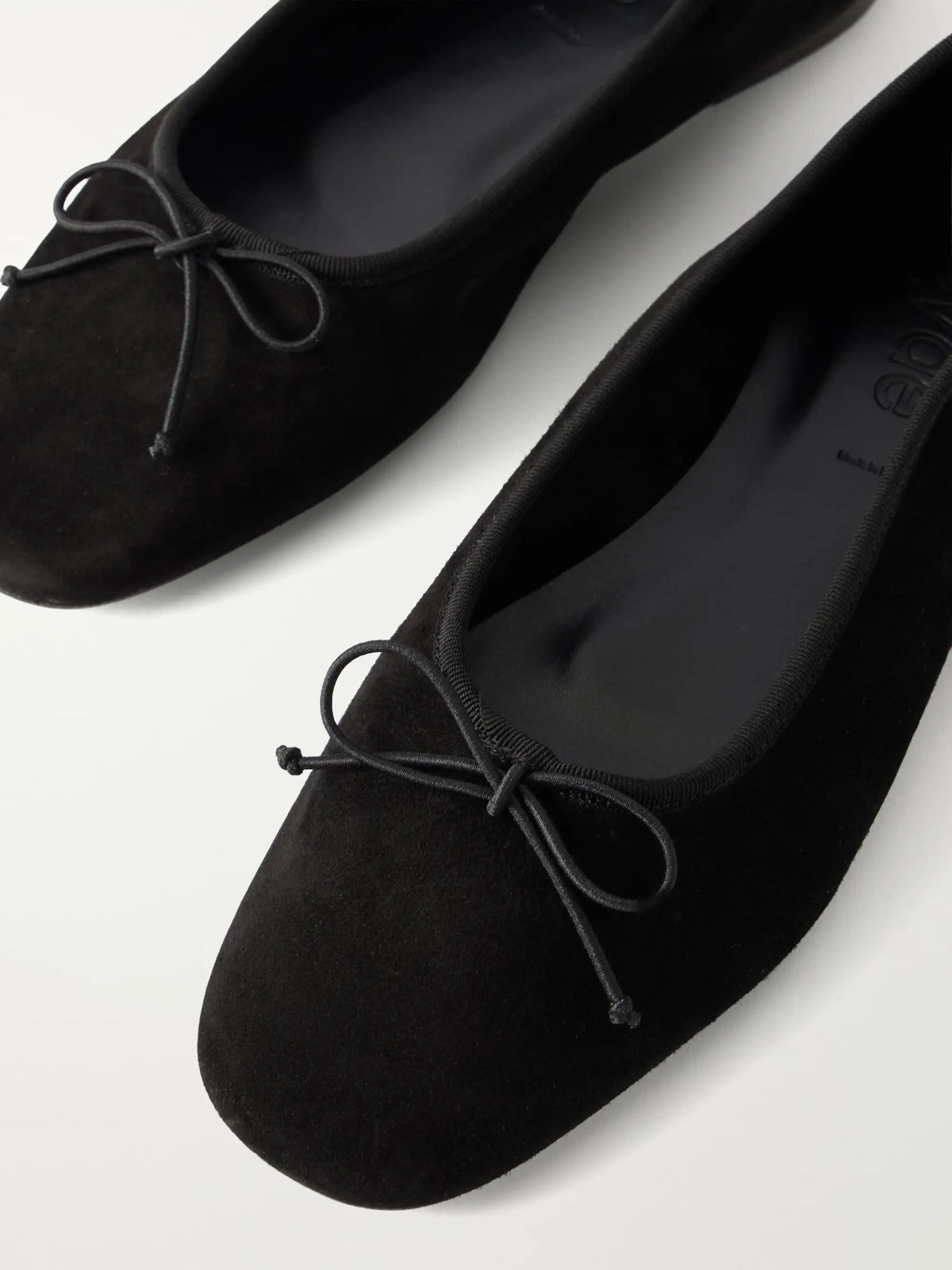 Aeyde Tiby Bow-detail Suede Ballet Flats